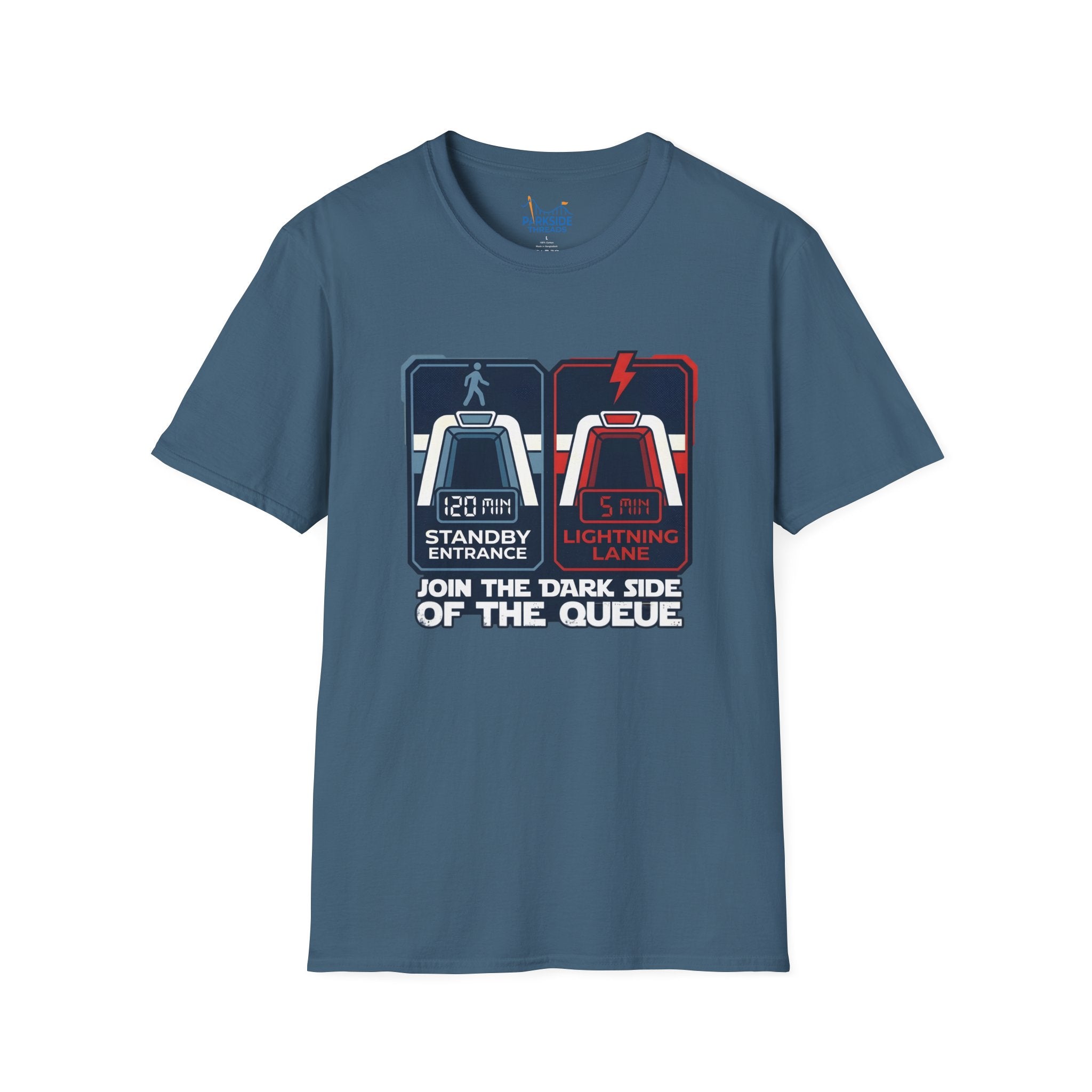 Join The Dark Side Of The Queue Park Dad Shirt – Star Wars Inspired Theme Park Tee
