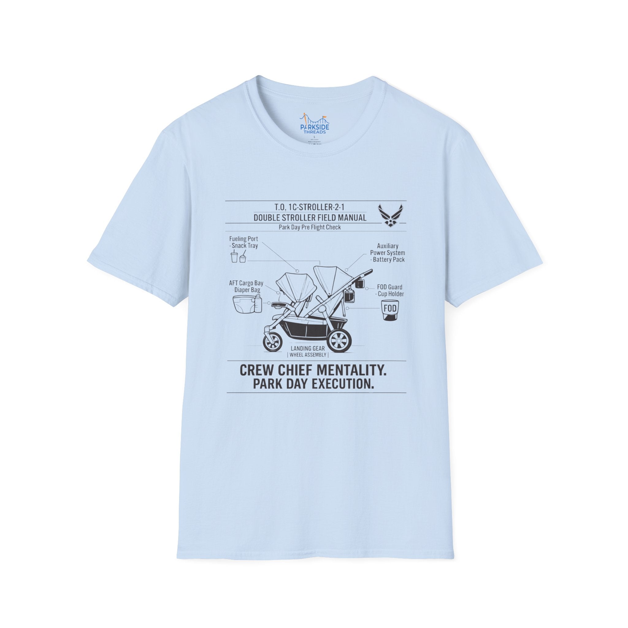 Crew Chief Mentality Park Day Execution Air Force Dad T-Shirt
