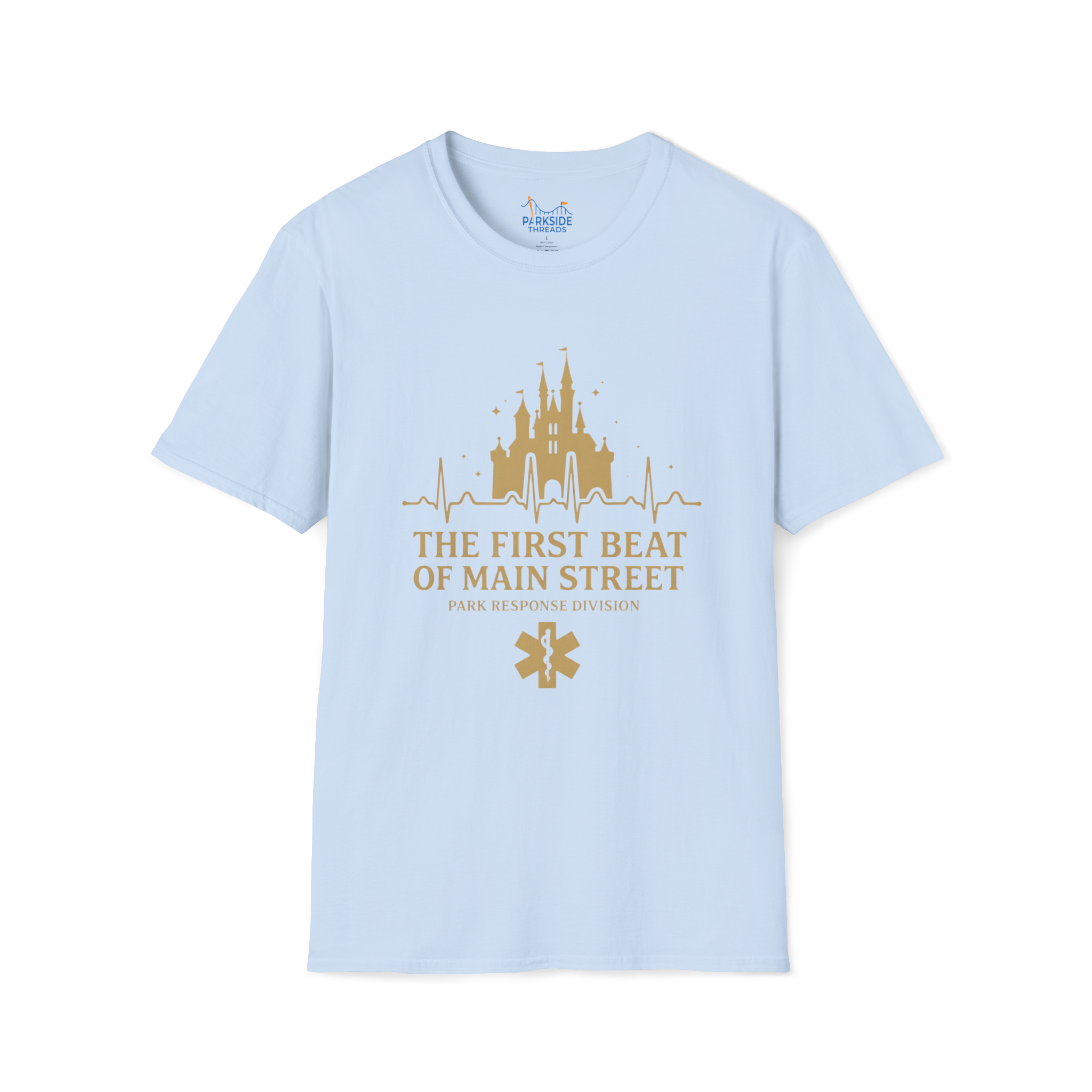 The First Beat of Main Street EMS First Responder Theme Park T-Shirt