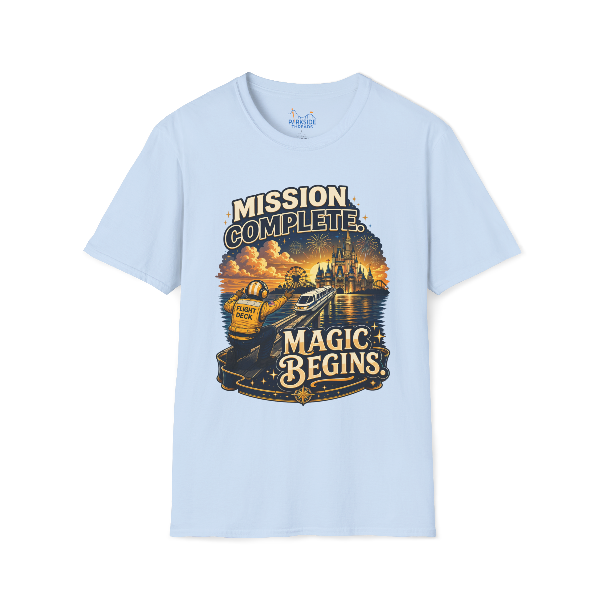 Mission Complete Navy Theme Park Shirt