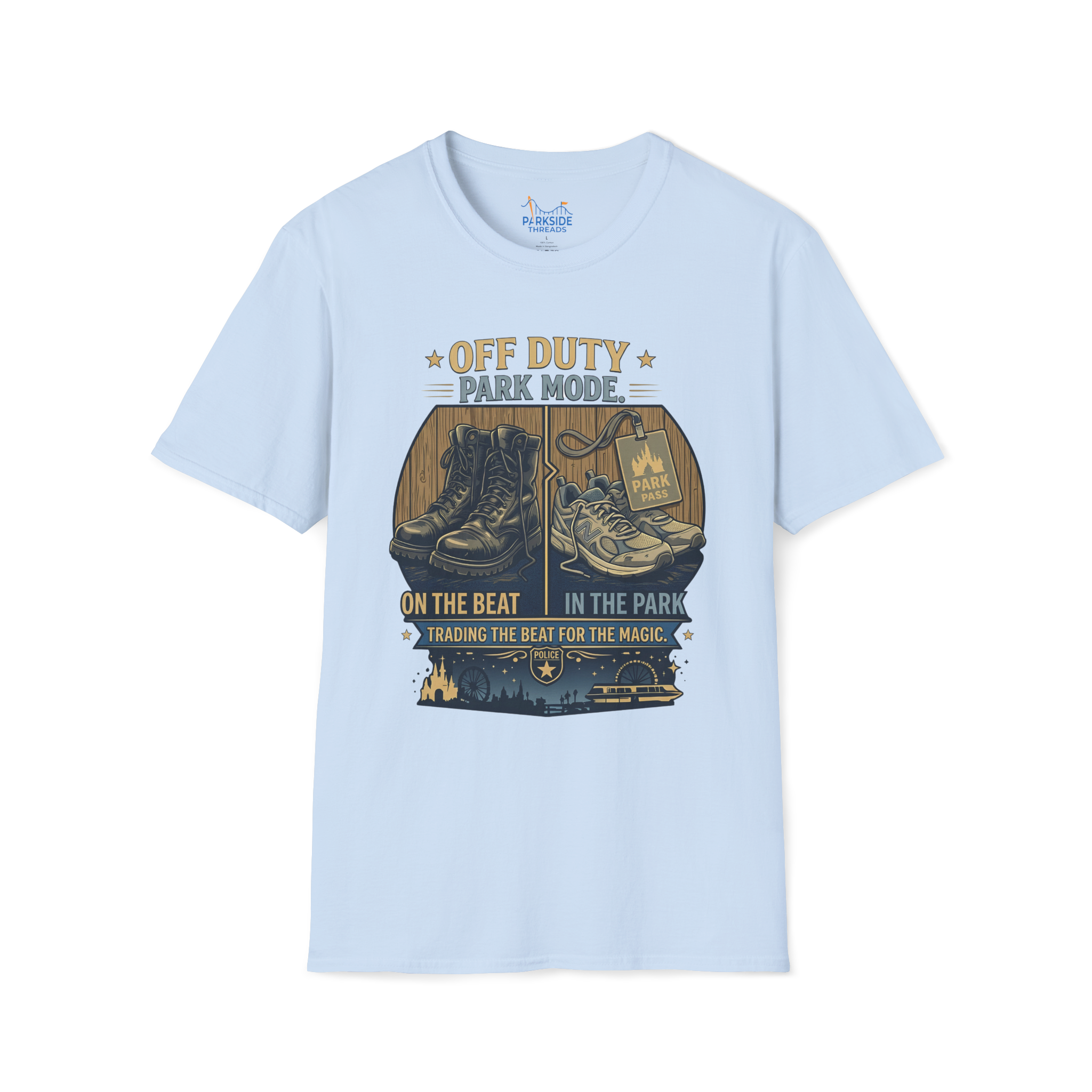 Off Duty Park Mode Police Officer Theme Park Shirt, Law Enforcement Vacation Tee, Cop Gift