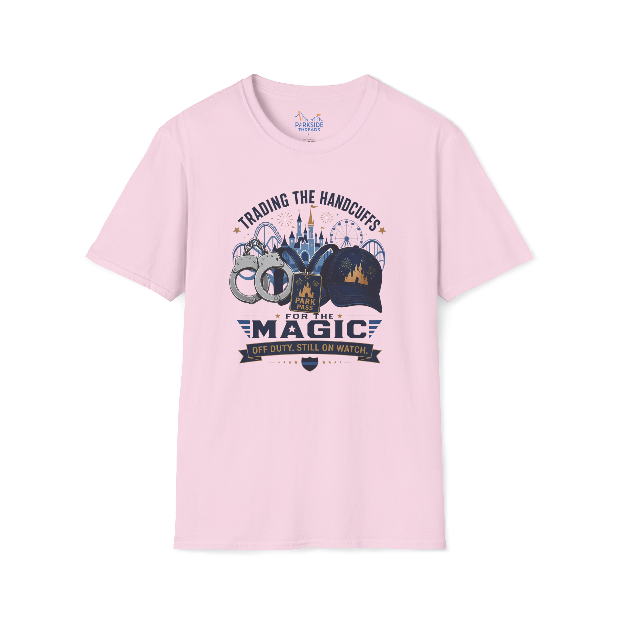 Trading the Handcuffs For Magic Police Officer Theme Park Shirt, Off Duty Cop Vacation Tee, Law Enforcement Gift