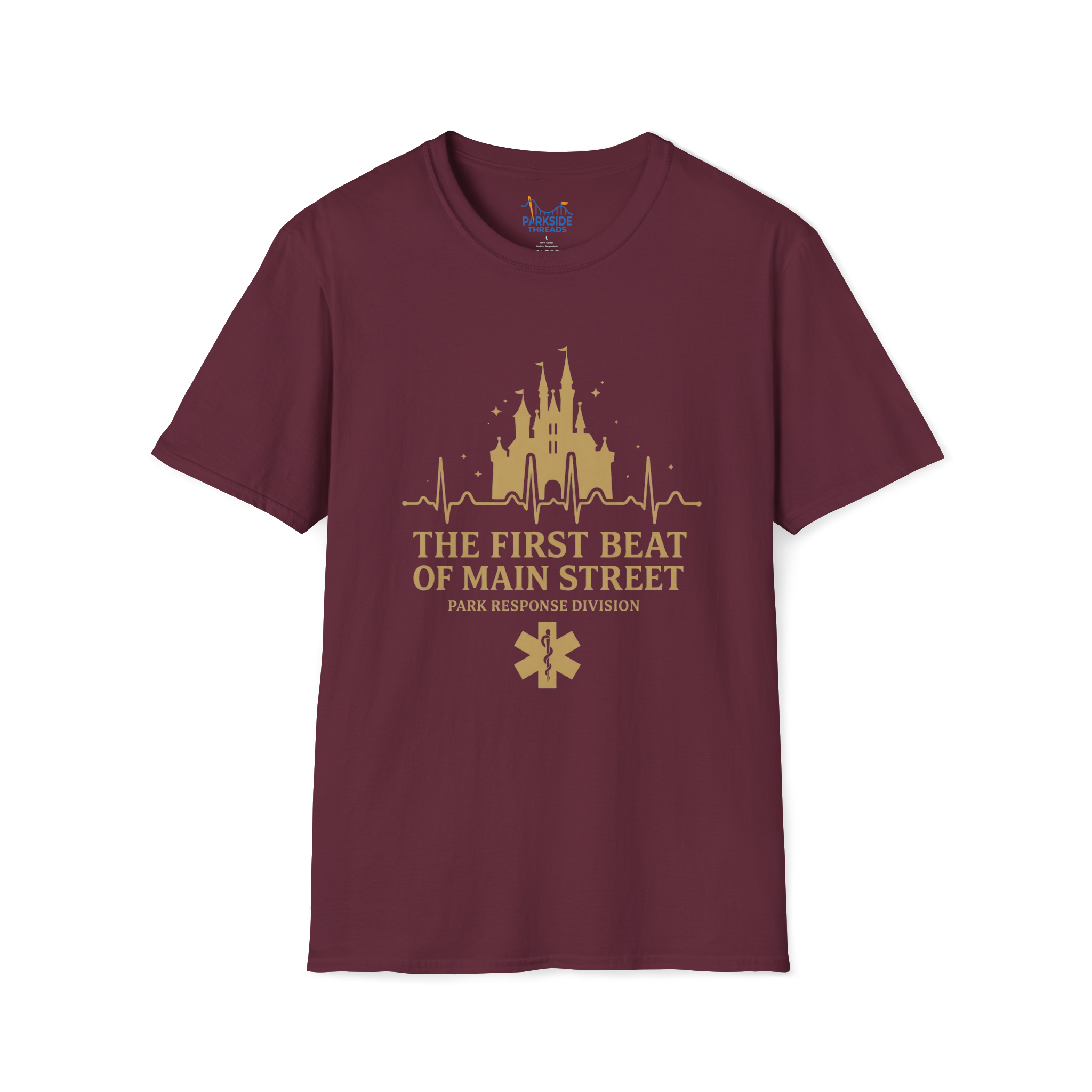 The First Beat of Main Street EMS First Responder Theme Park T-Shirt