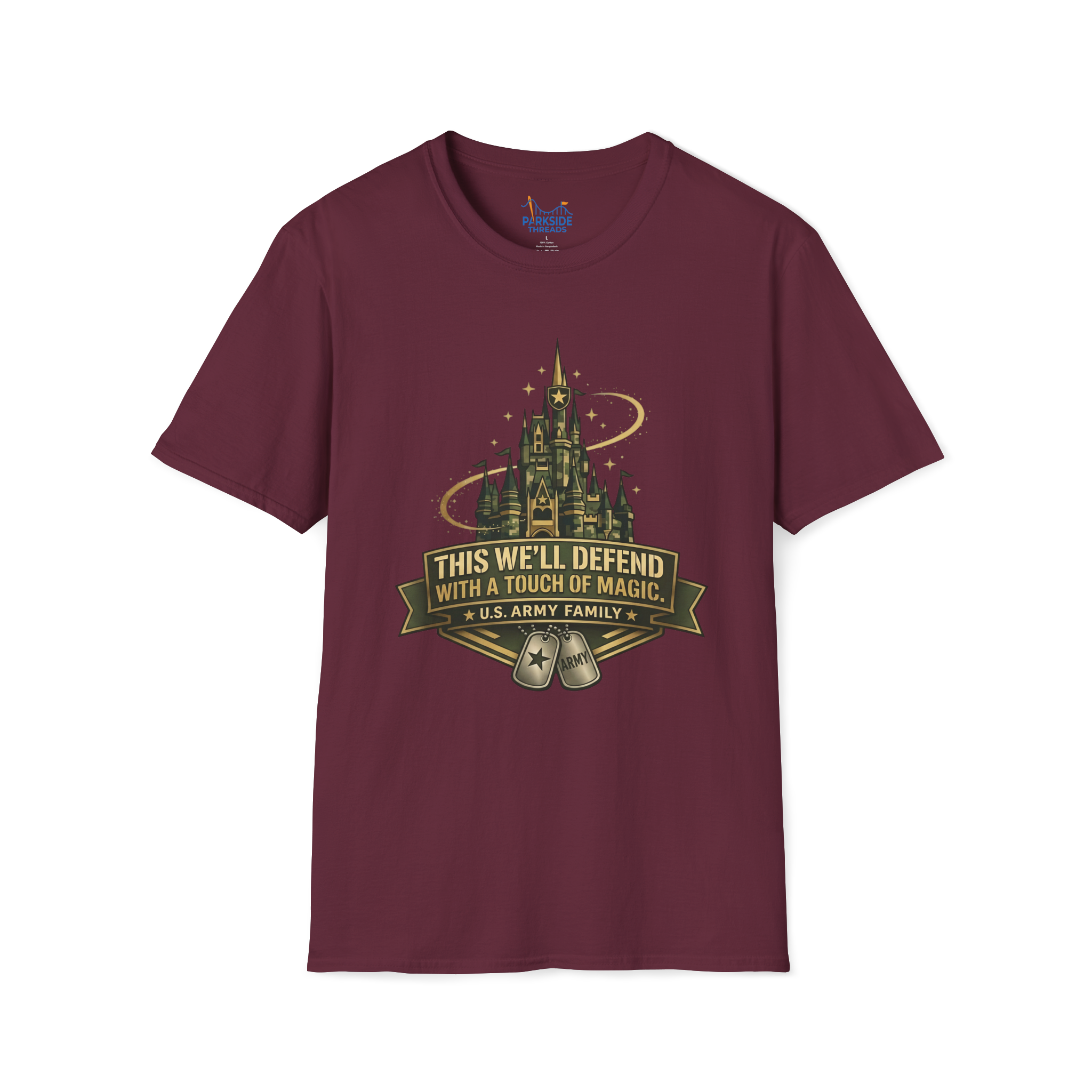 This We’ll Defend With a Touch of Magic Army Family Theme Park Shirt, Military Vacation Tee