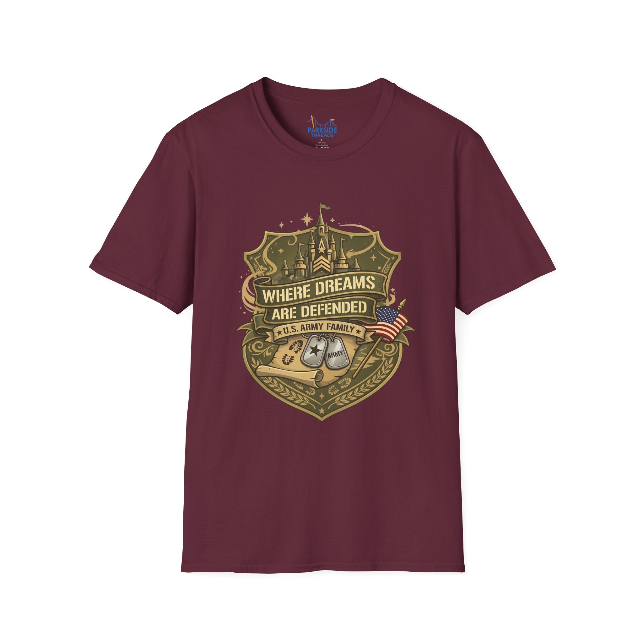 Where Dreams Are Defended Army Family Theme Park Shirt, Military Vacation Tee, Patriotic Gift