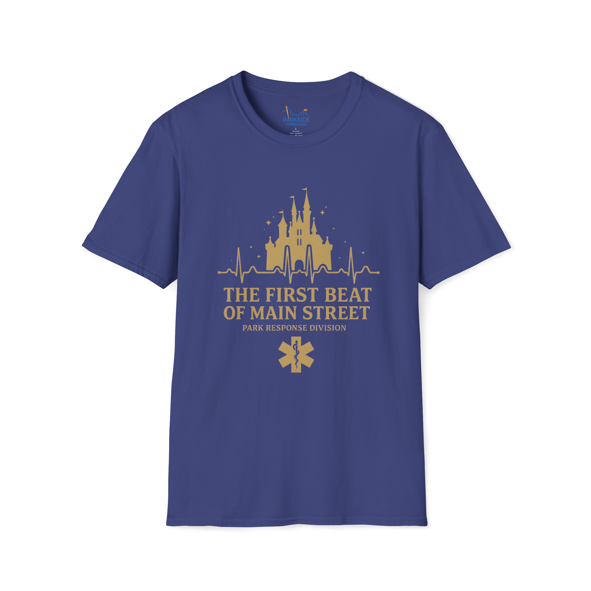 The First Beat of Main Street EMS First Responder Theme Park T-Shirt