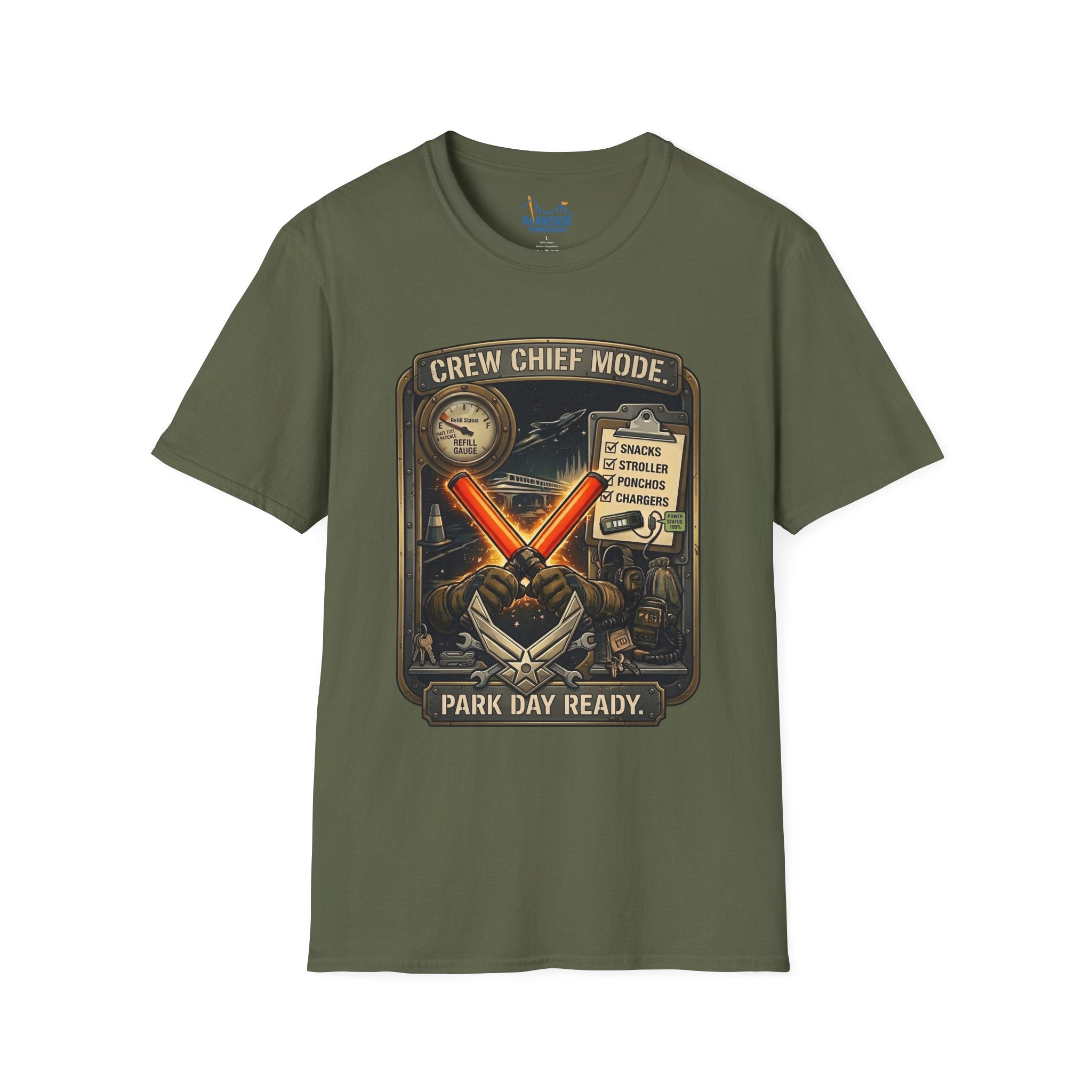 Crew Chief Mode Park Day Ready Air Force Dad T-Shirt