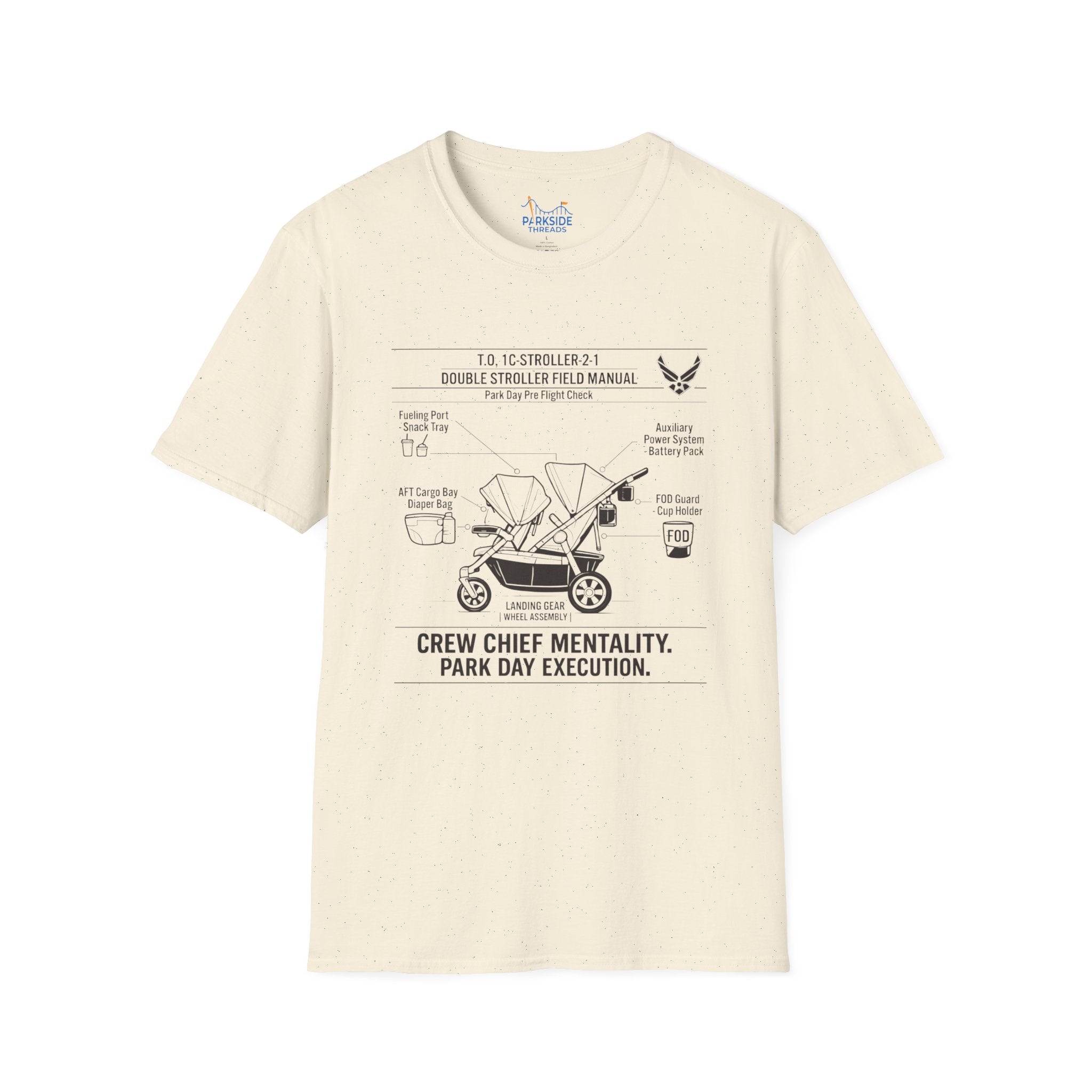 Crew Chief Mentality Park Day Execution Air Force Dad T-Shirt
