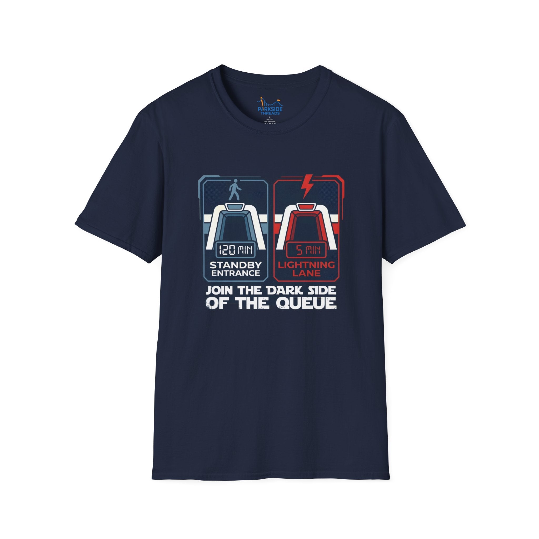 Join The Dark Side Of The Queue Park Dad Shirt – Star Wars Inspired Theme Park Tee