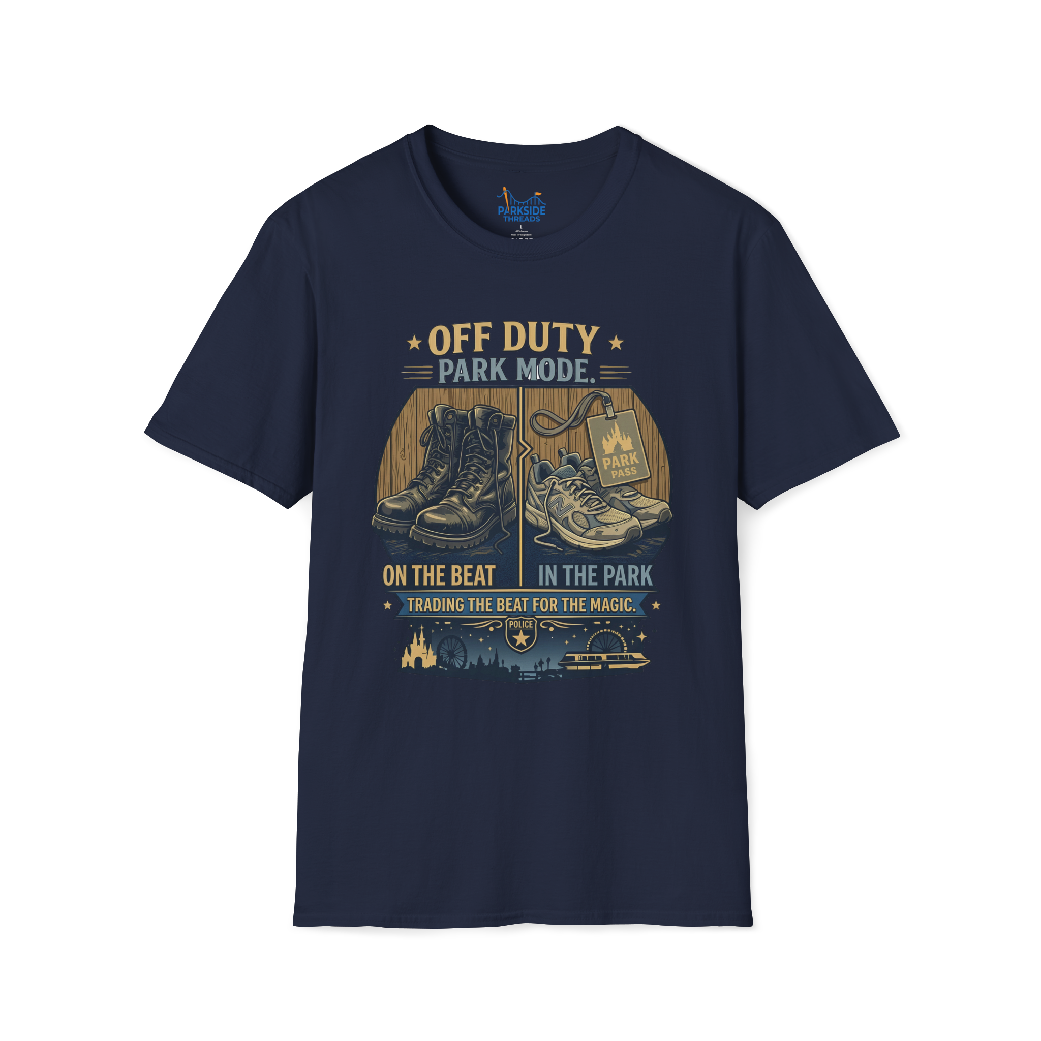 Off Duty Park Mode Police Officer Theme Park Shirt, Law Enforcement Vacation Tee, Cop Gift