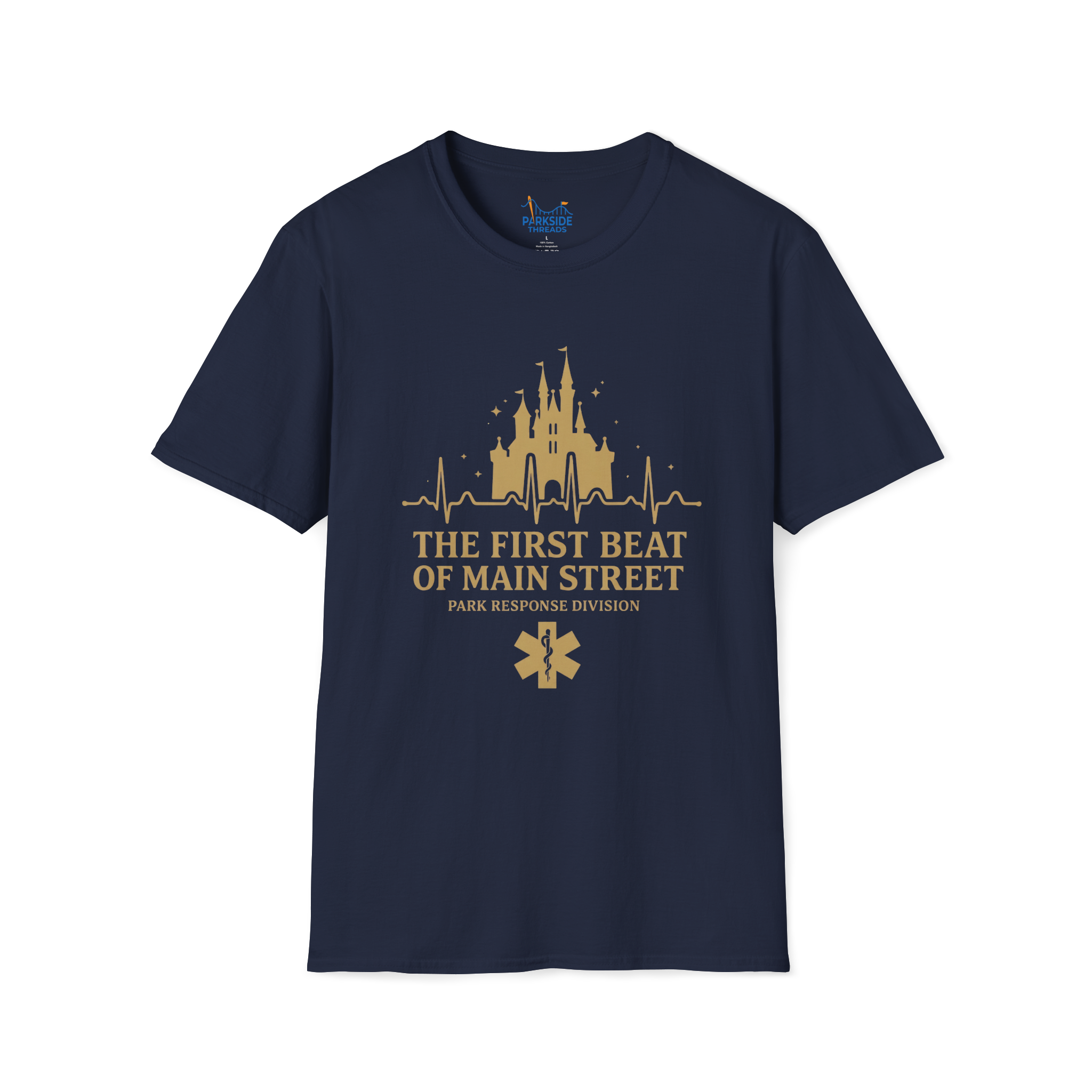 The First Beat of Main Street EMS First Responder Theme Park T-Shirt