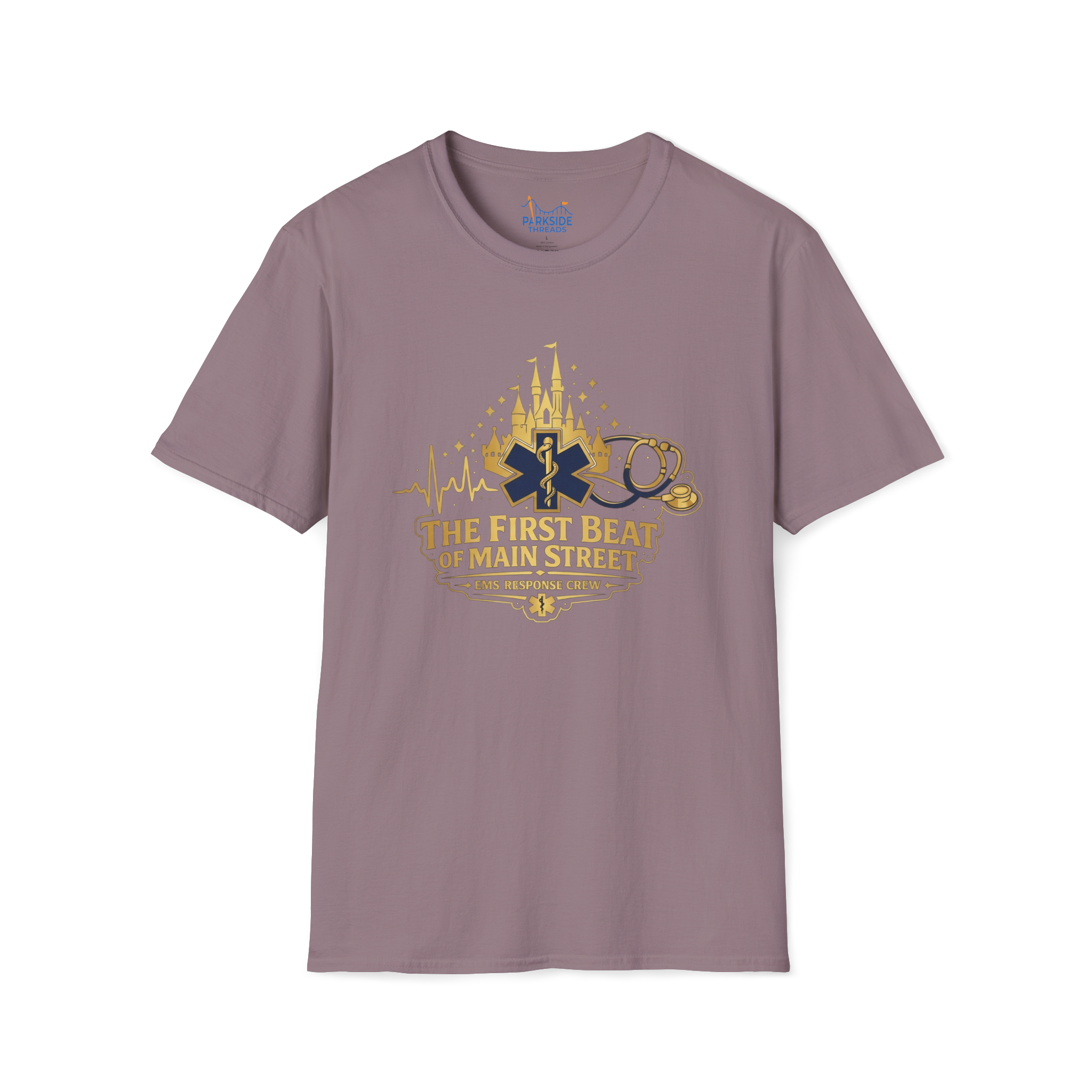 The First Beat of Main Street EMS First Responder Theme Park T-Shirt