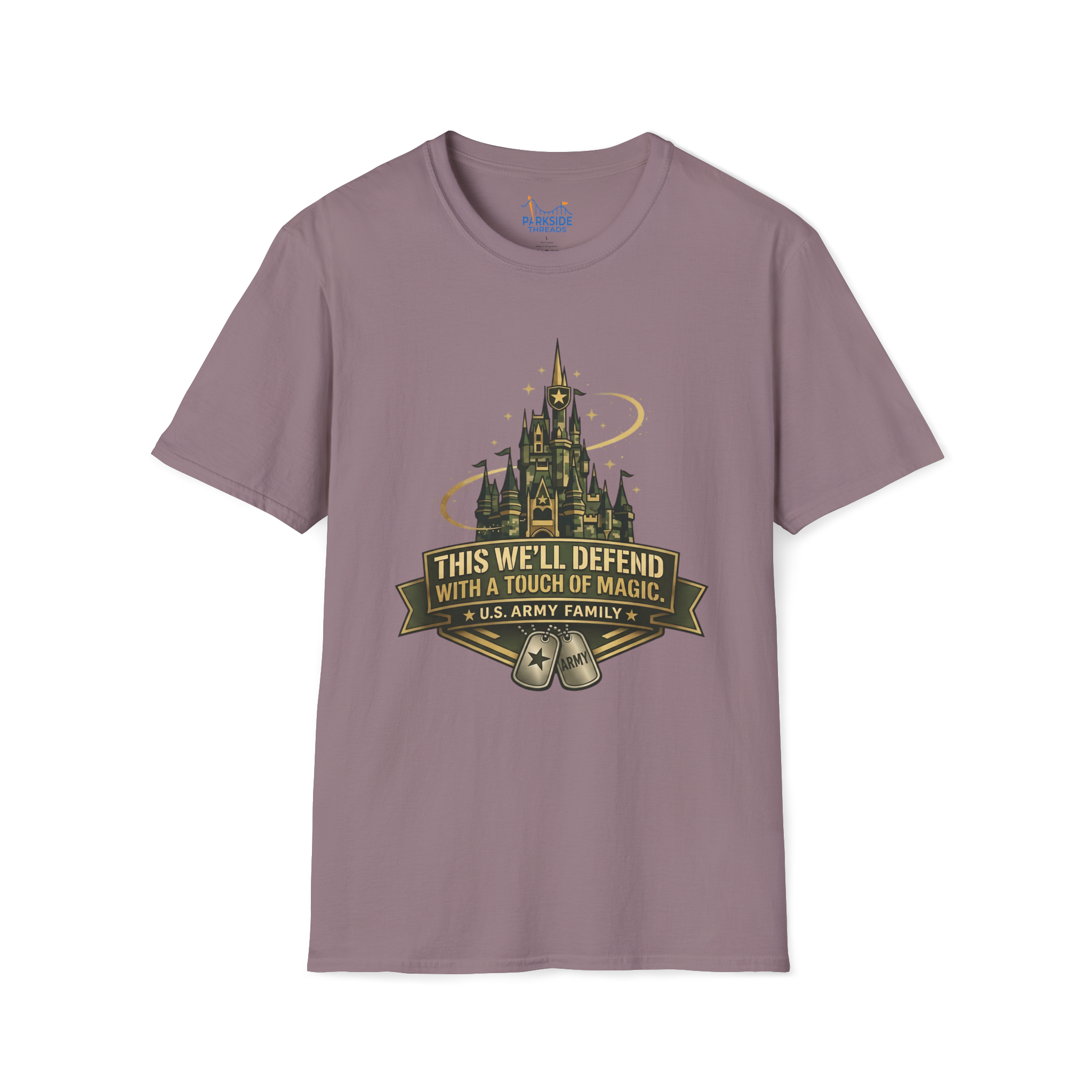 This We’ll Defend With a Touch of Magic Army Family Theme Park Shirt, Military Vacation Tee