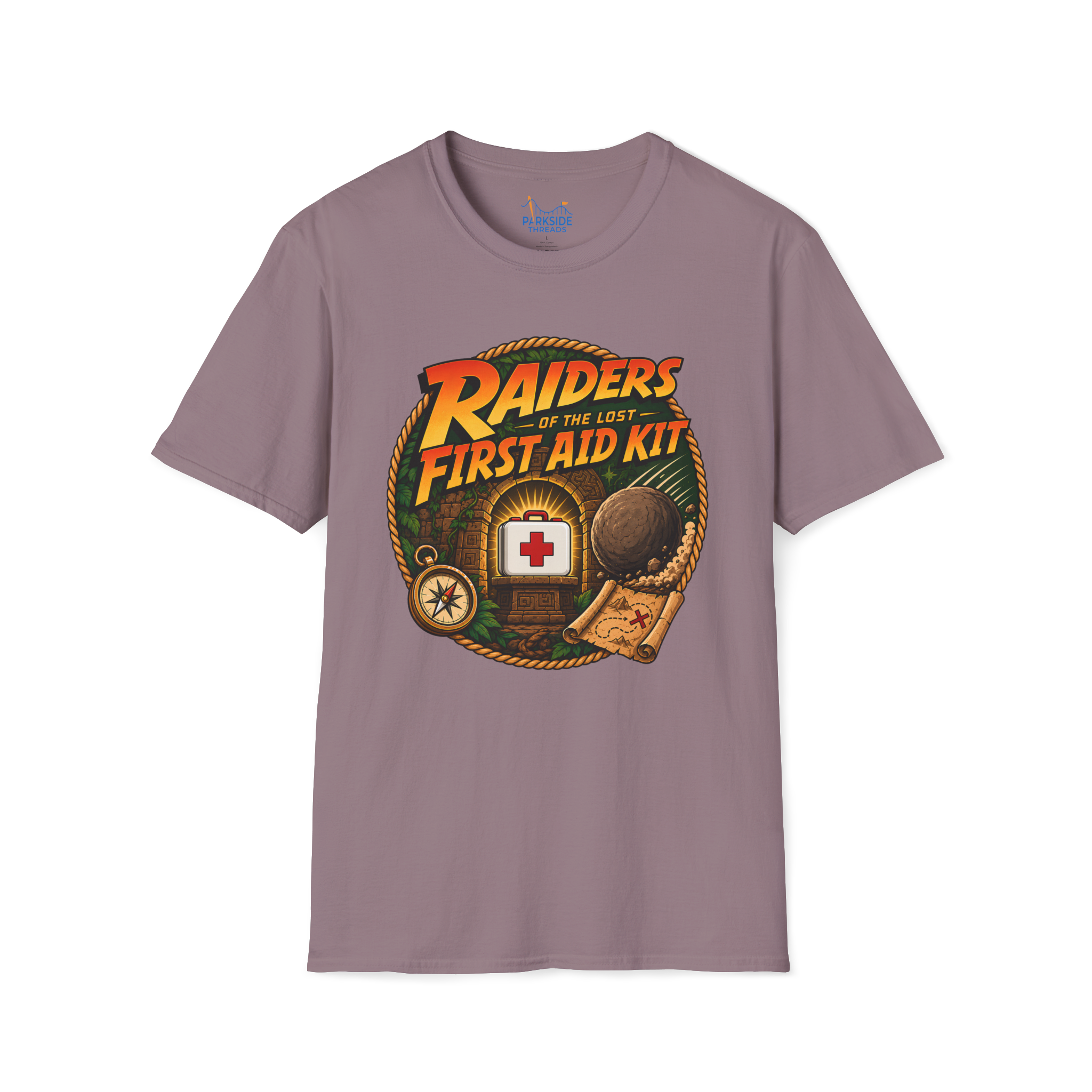 Raiders of the Lost First Aid Kit EMS Adventure Parody T-Shirt