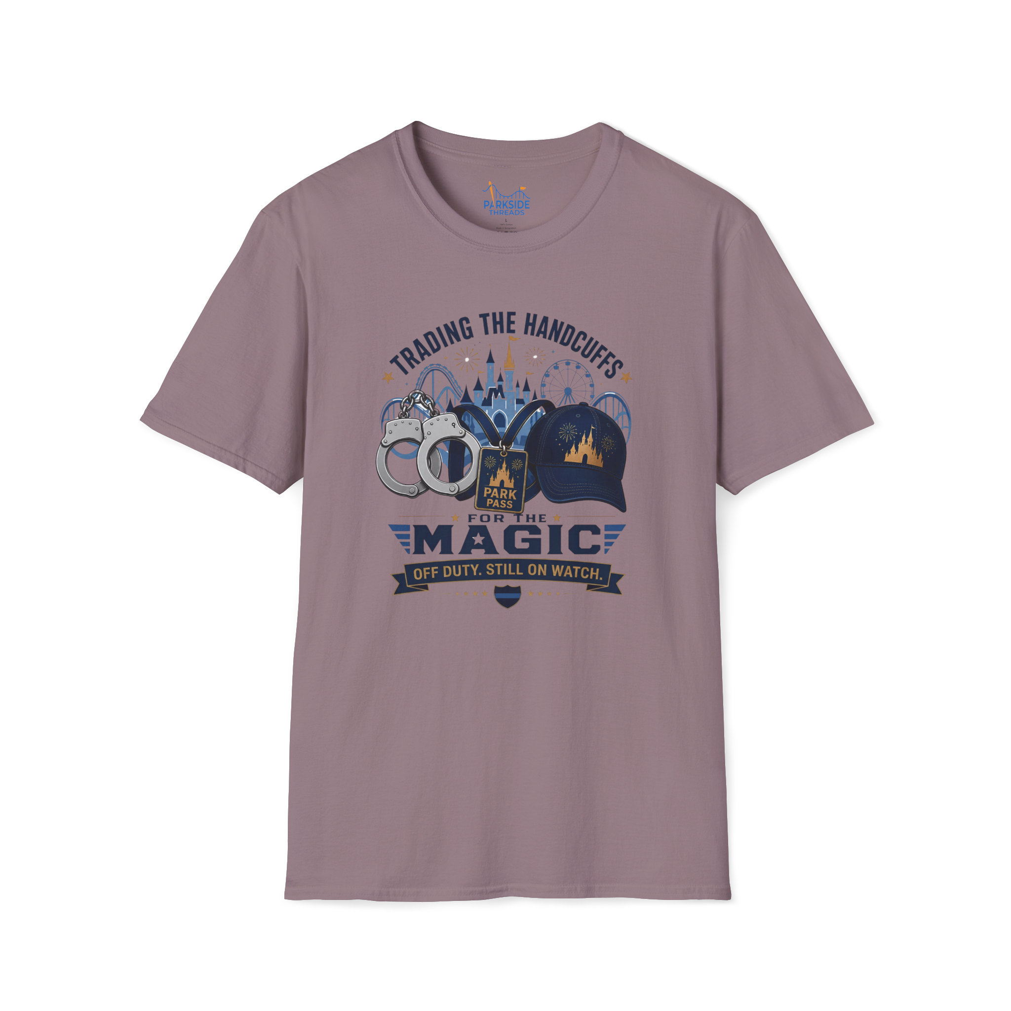 Trading the Handcuffs For Magic Police Officer Theme Park Shirt, Off Duty Cop Vacation Tee, Law Enforcement Gift