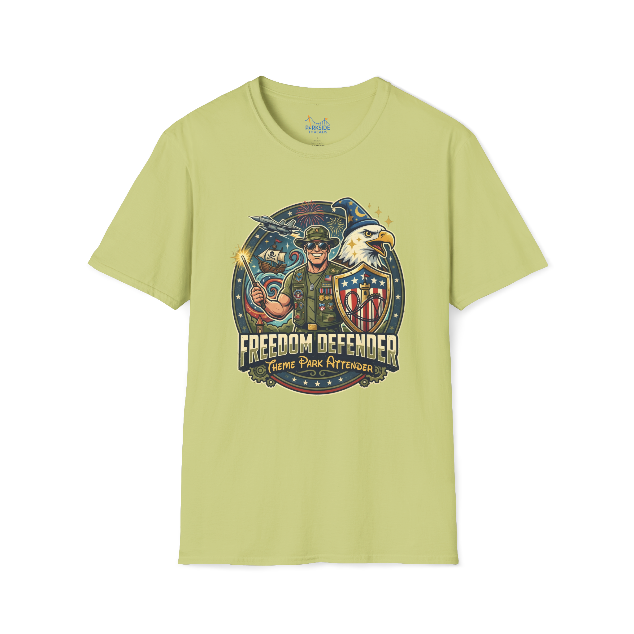 Freedom Defender Theme Park Attender Veteran Shirt, Military Family Vacation Tee, Patriotic Park Gift