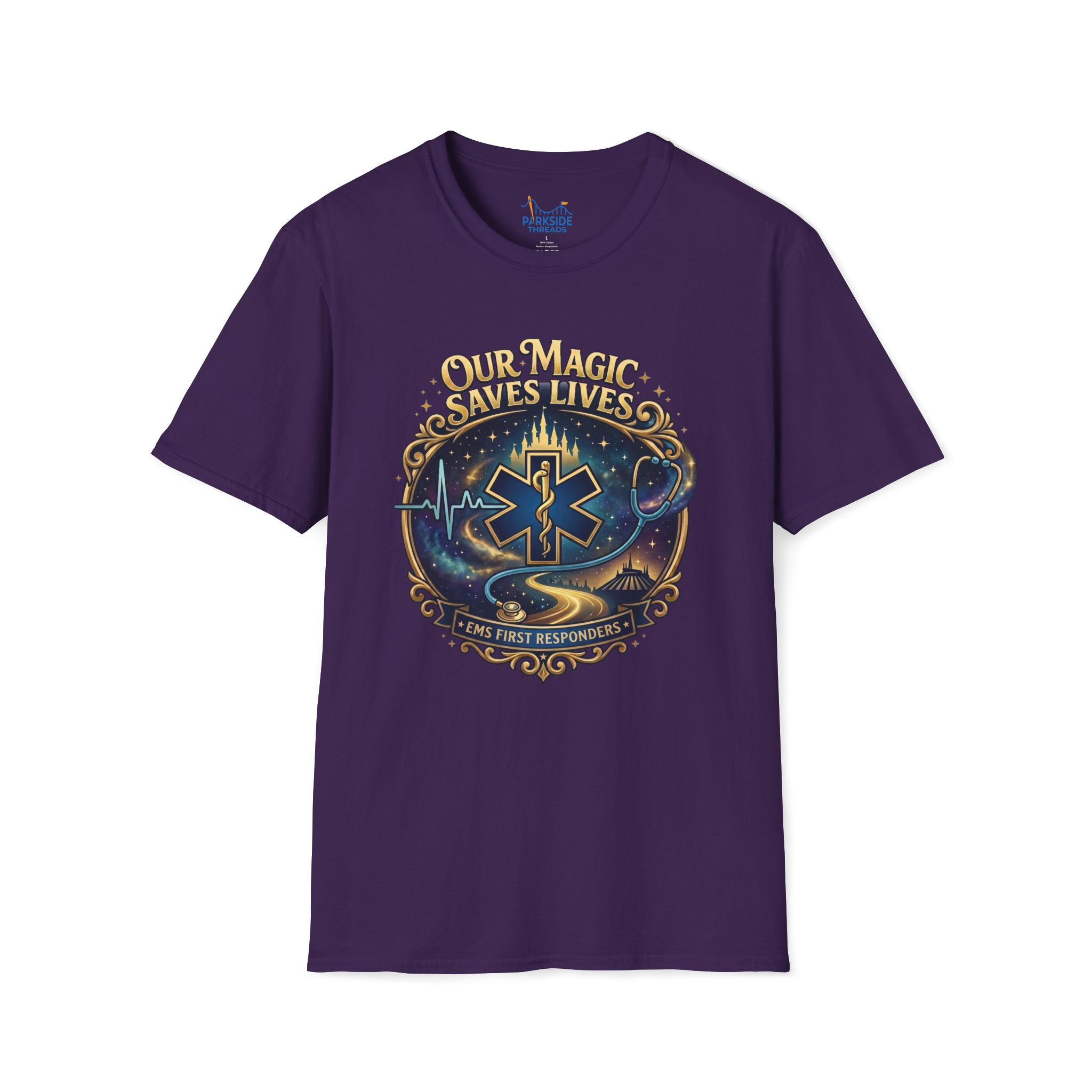 Our Magic Saves Lives EMS First Responder Theme Park T-Shirt