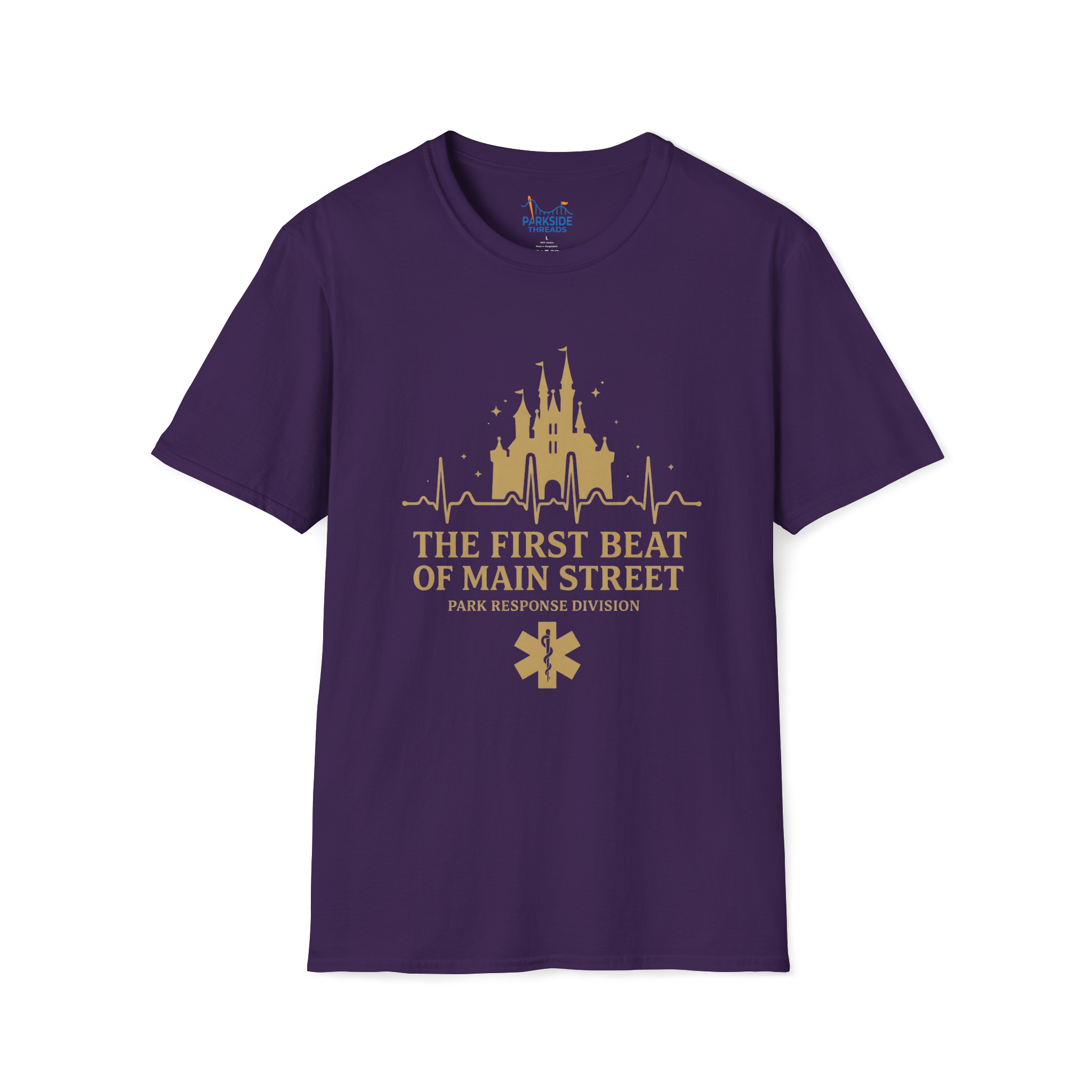 The First Beat of Main Street EMS First Responder Theme Park T-Shirt