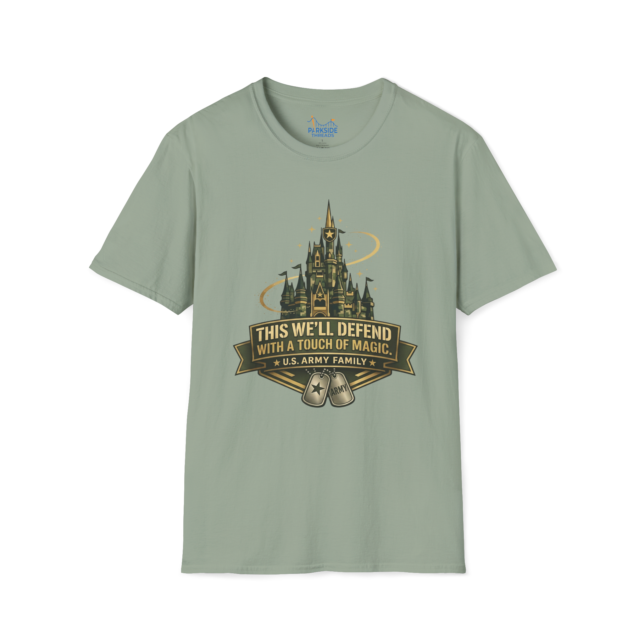 This We’ll Defend With a Touch of Magic Army Family Theme Park Shirt, Military Vacation Tee