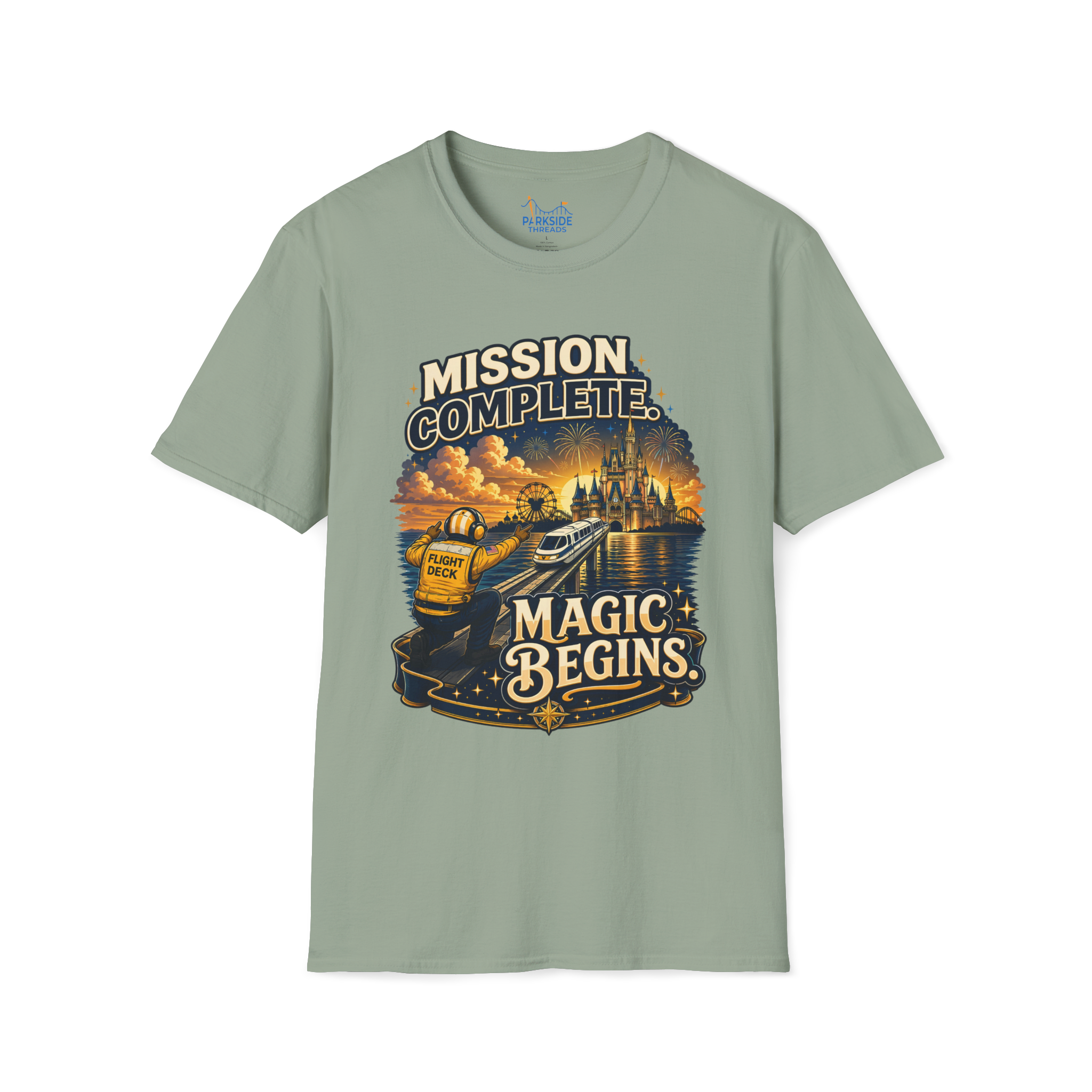 Mission Complete Navy Theme Park Shirt