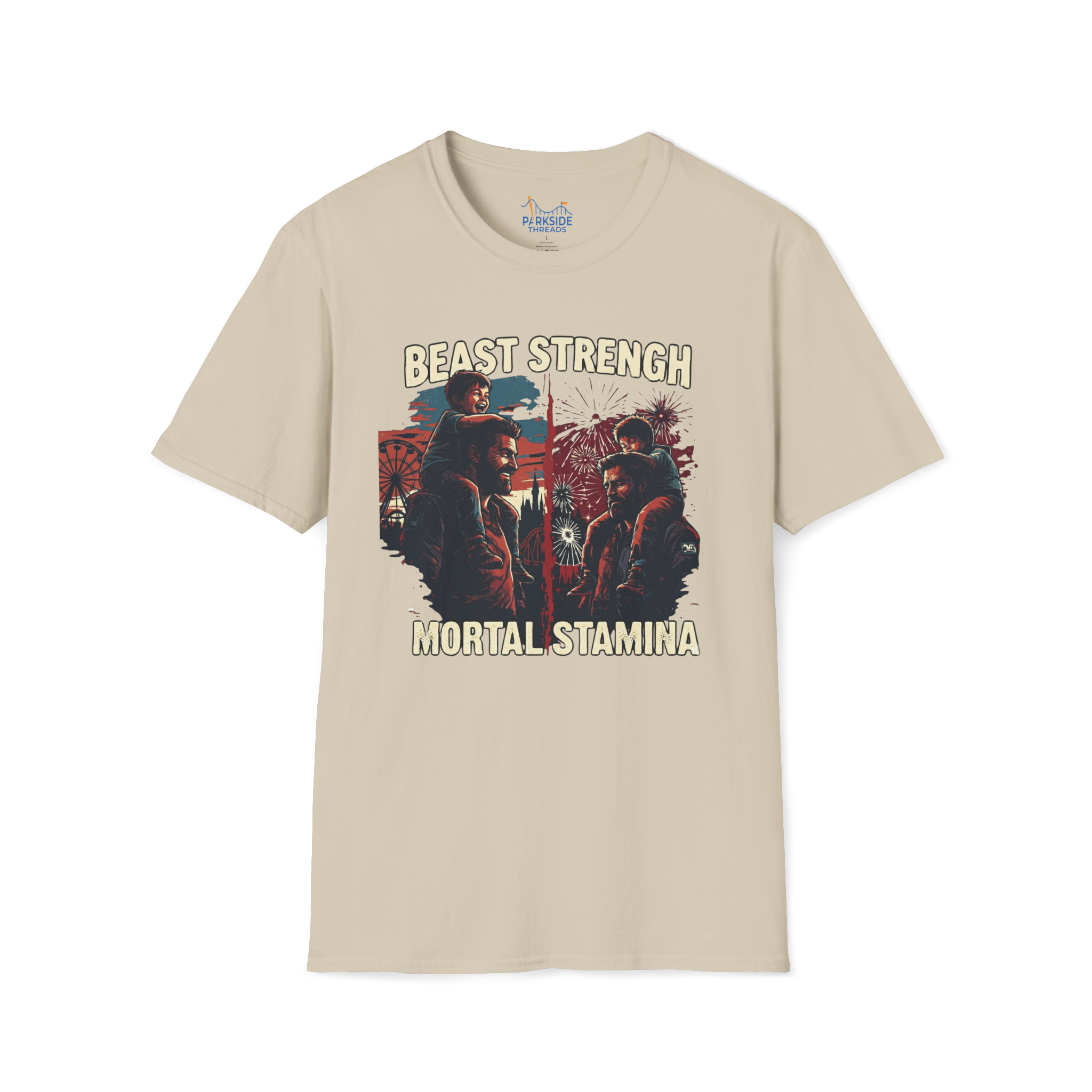 Beast Strength, Mortal Stamina Park Dad Shirt | Rope Drop to Fireworks Tee