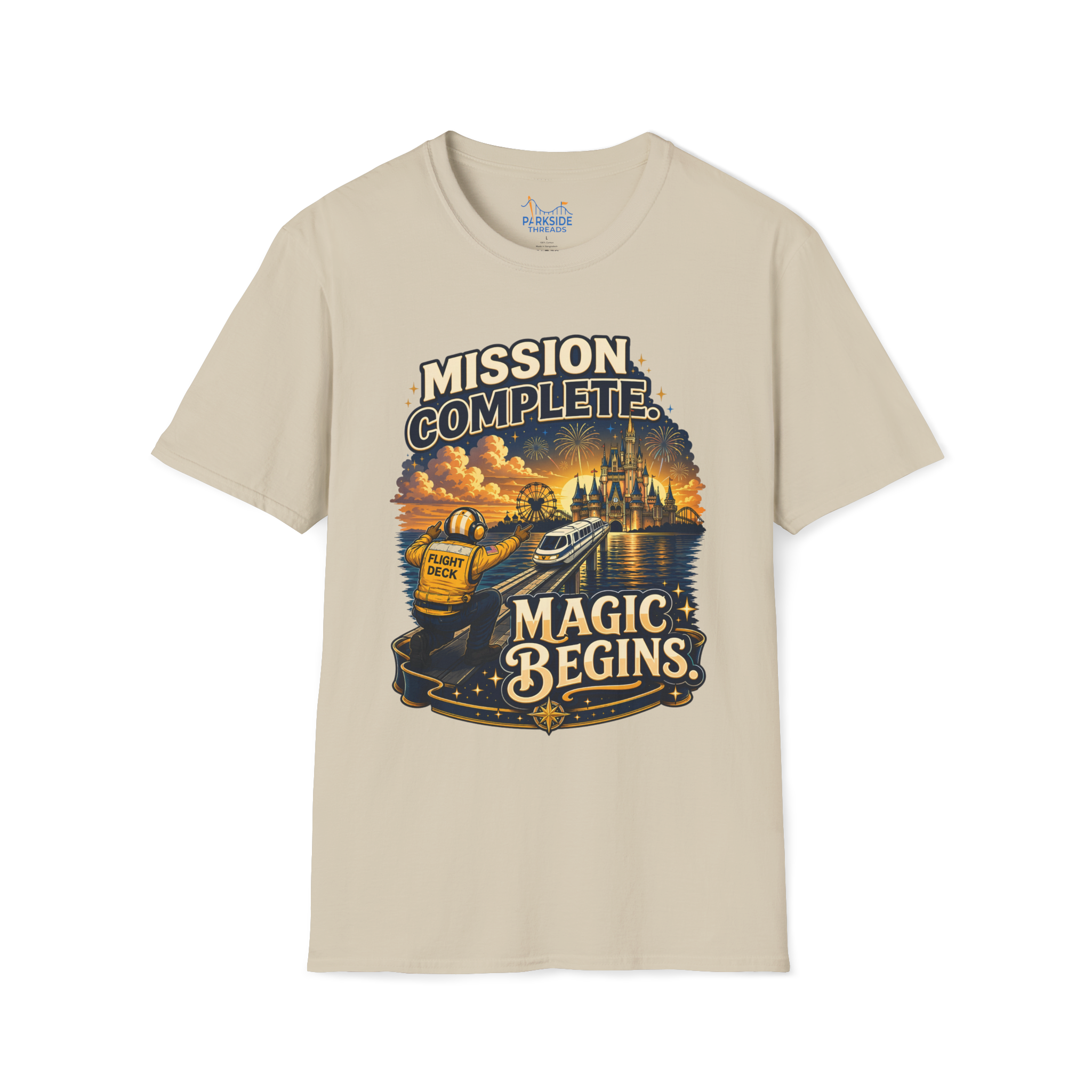 Mission Complete Navy Theme Park Shirt