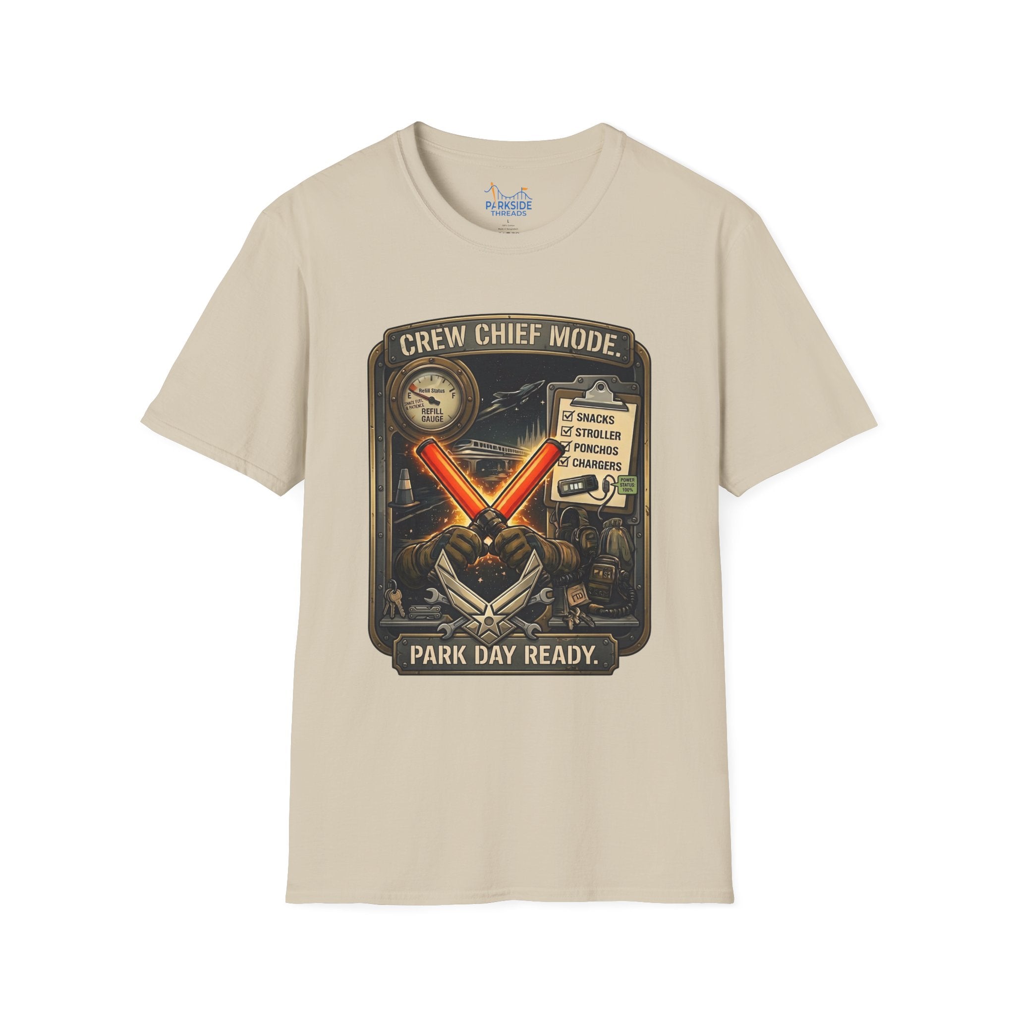 Crew Chief Mode Park Day Ready Air Force Dad T-Shirt