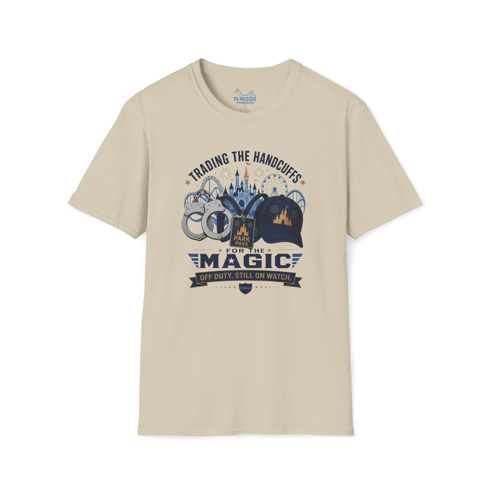 Trading the Handcuffs For Magic Police Officer Theme Park Shirt, Off Duty Cop Vacation Tee, Law Enforcement Gift
