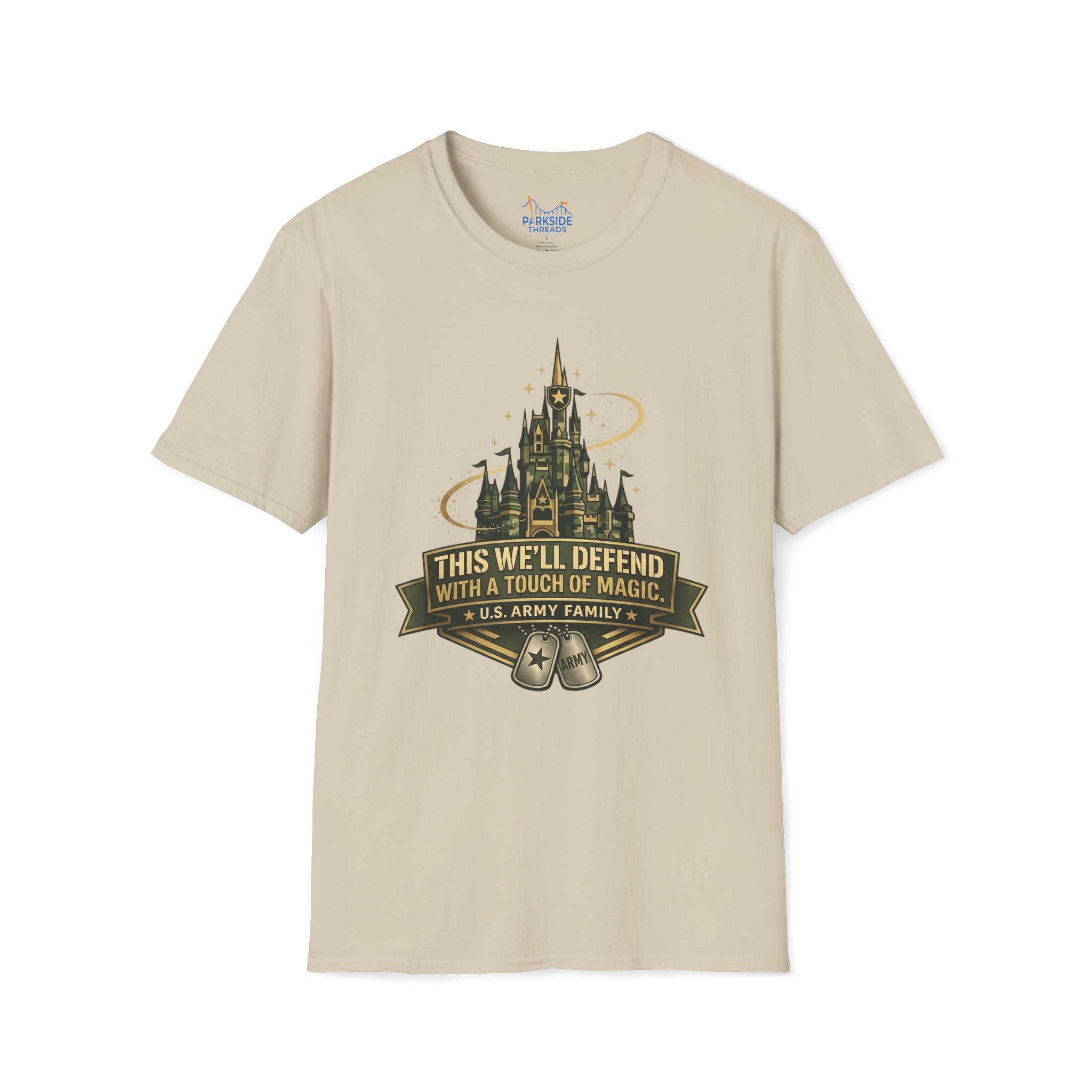 This We’ll Defend With a Touch of Magic Army Family Theme Park Shirt, Military Vacation Tee