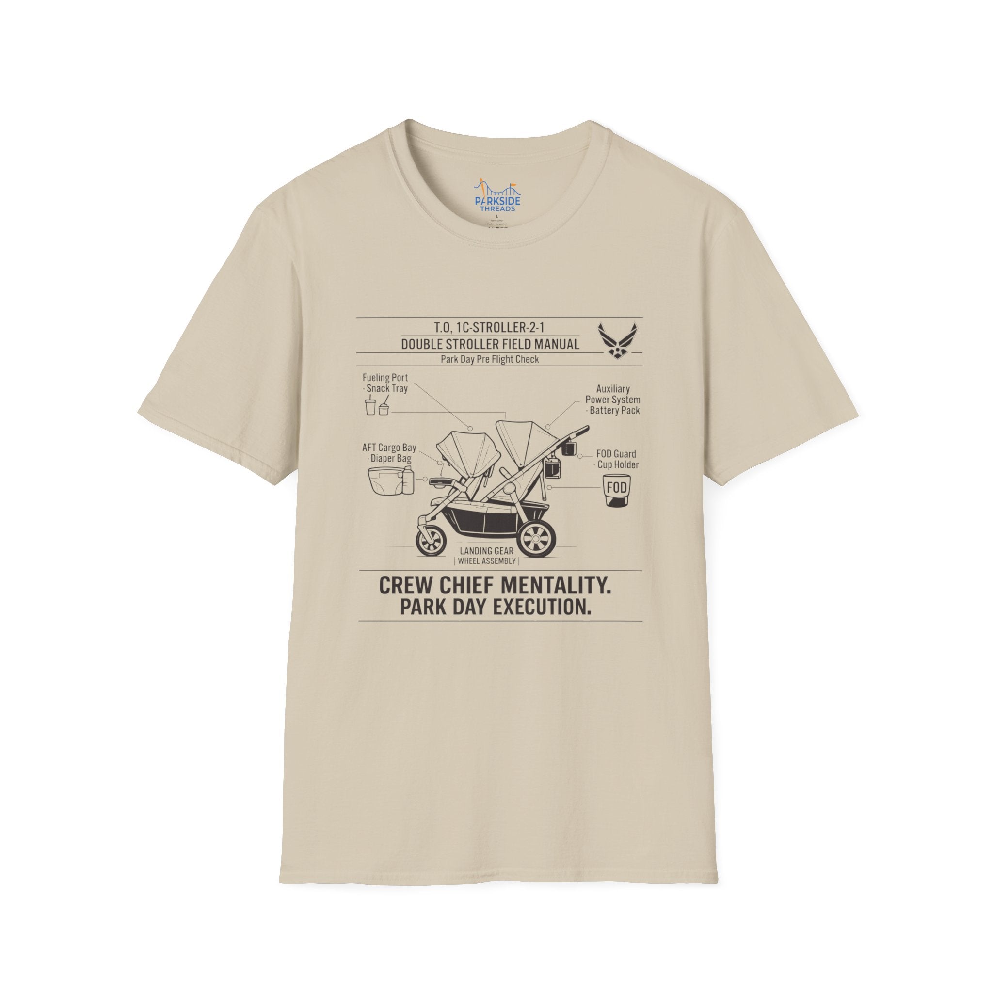 Crew Chief Mentality Park Day Execution Air Force Dad T-Shirt