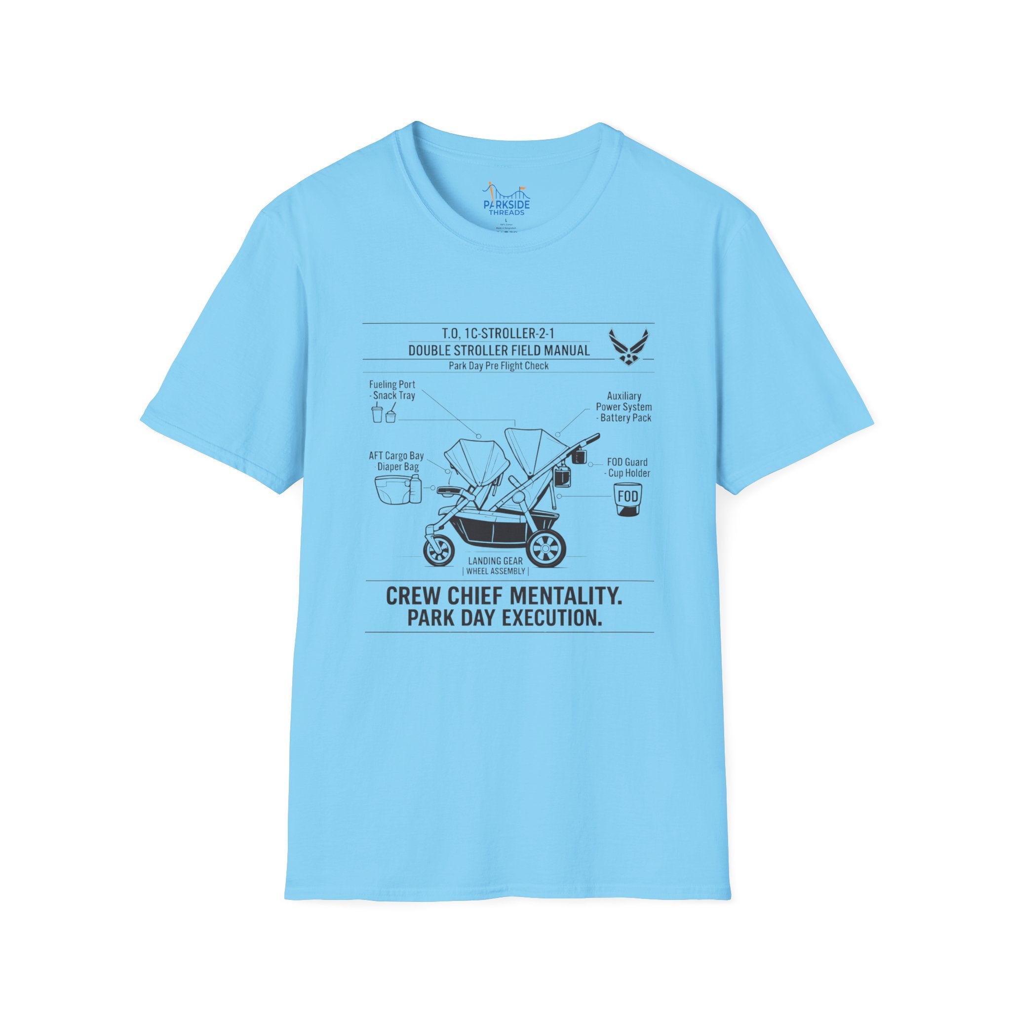 Crew Chief Mentality Park Day Execution Air Force Dad T-Shirt