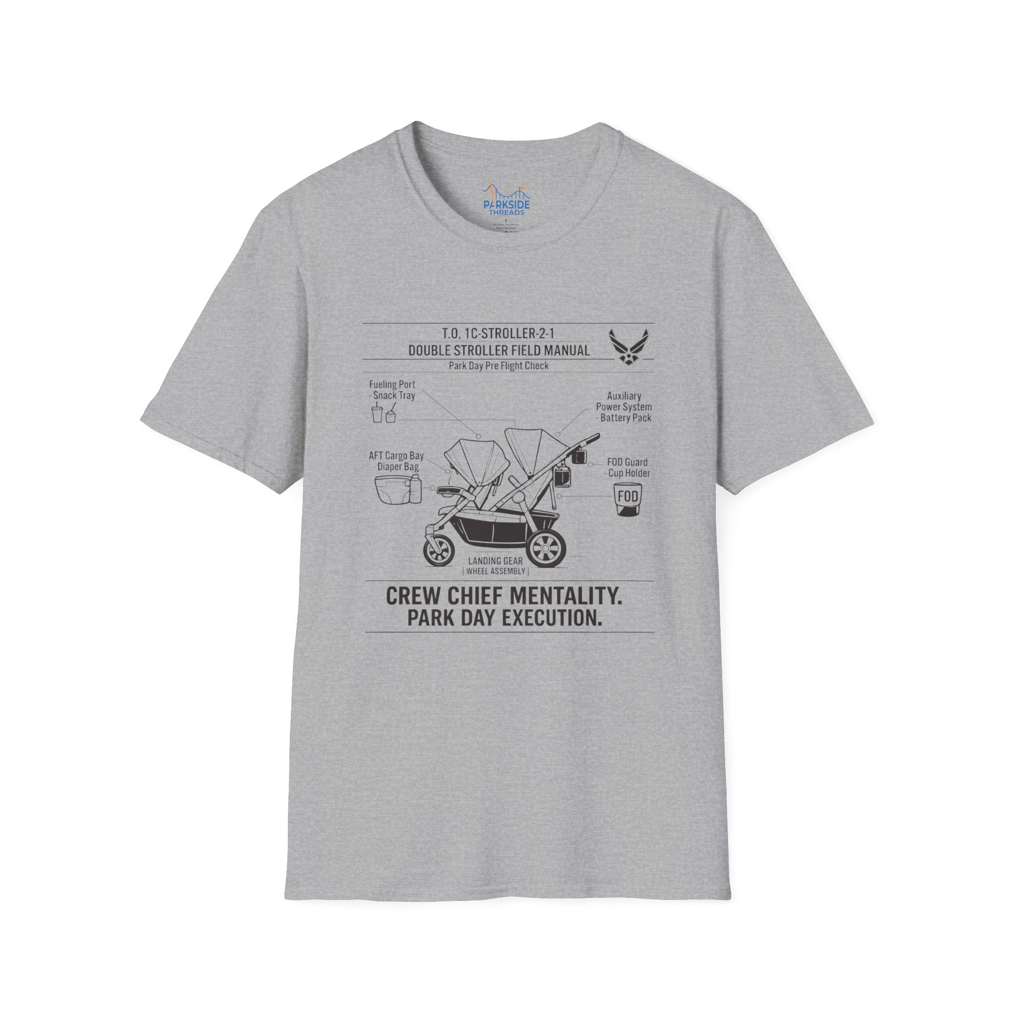 Crew Chief Mentality Park Day Execution Air Force Dad T-Shirt