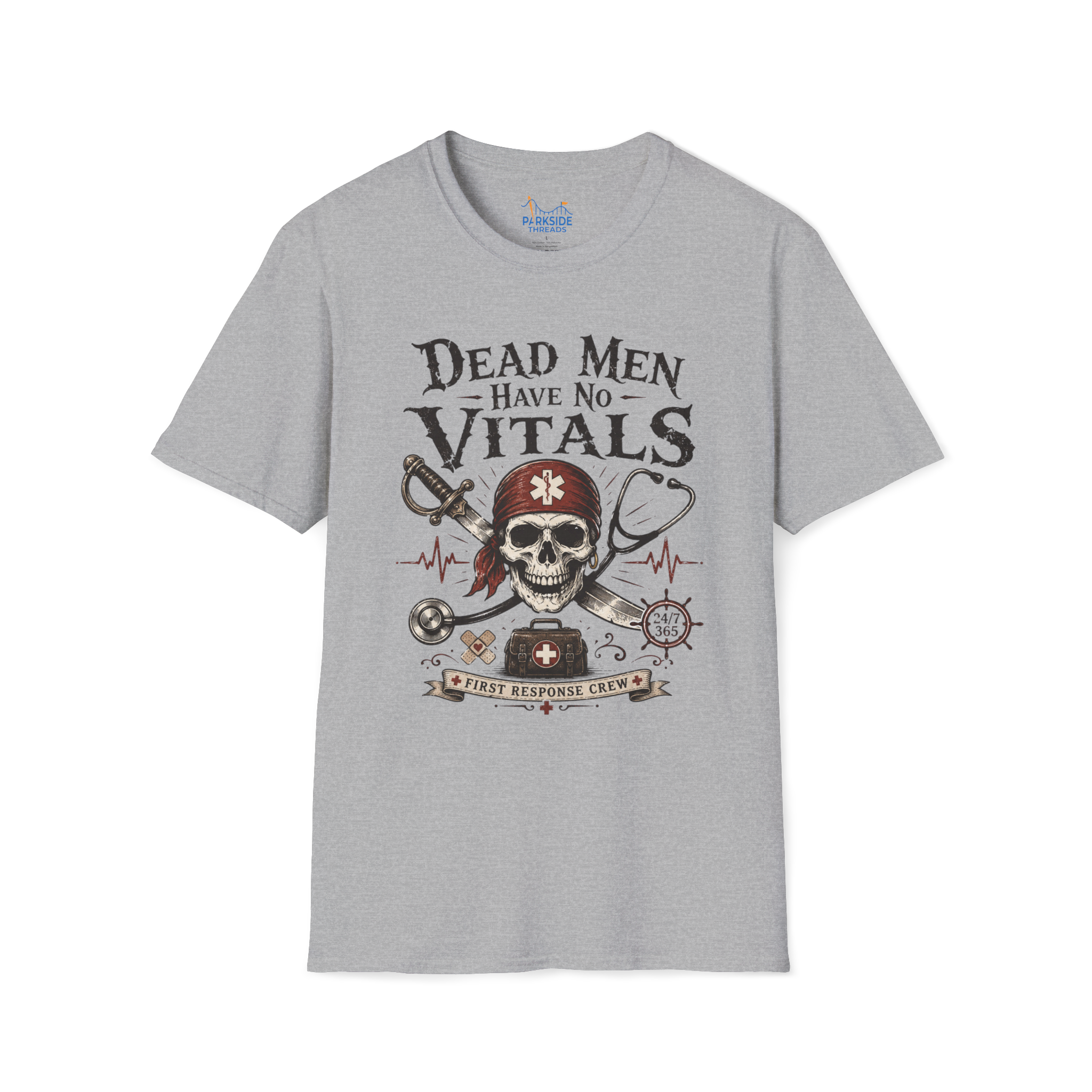 Dead Men Have No Vitals Pirate EMS First Responder T-Shirt