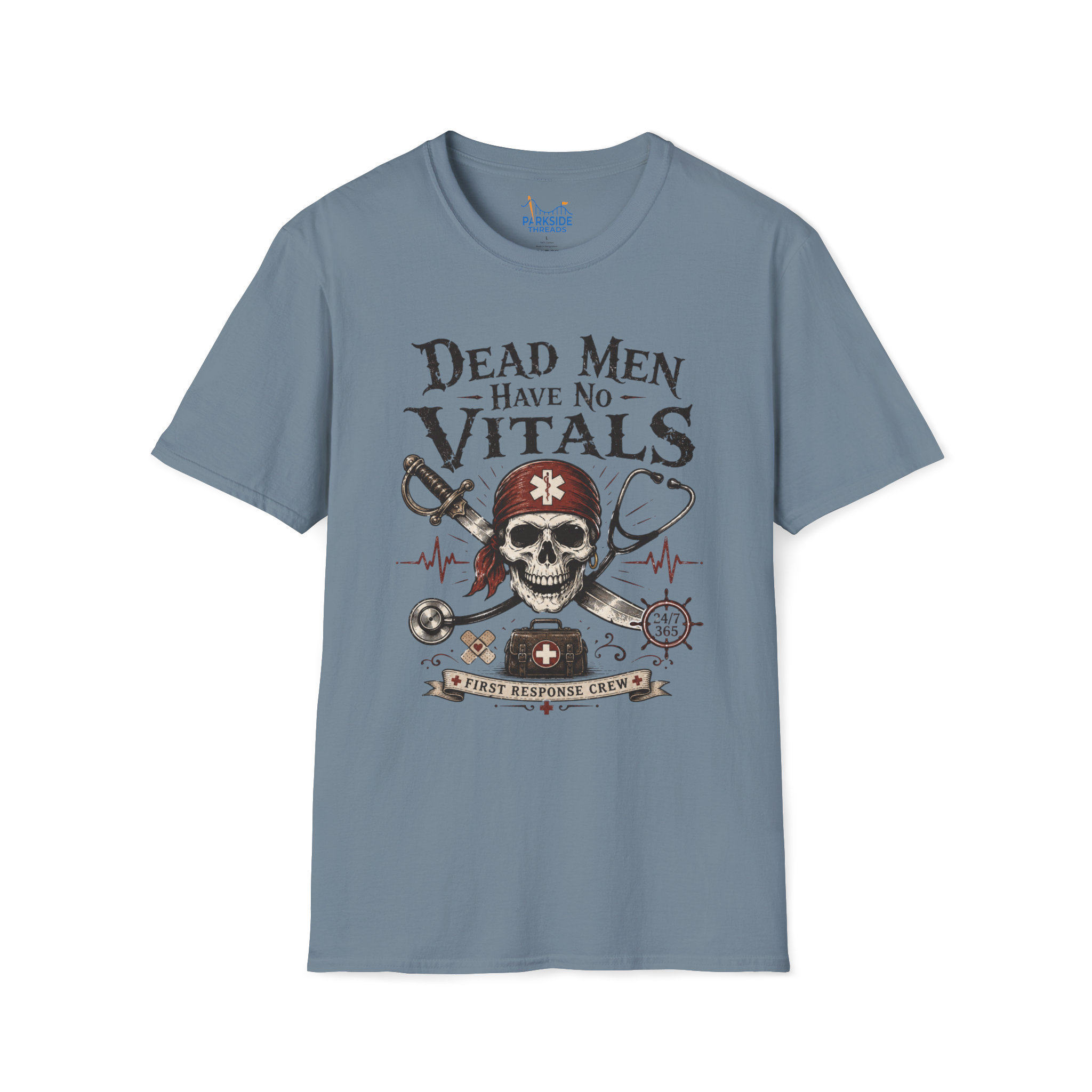 Dead Men Have No Vitals Pirate EMS First Responder T-Shirt