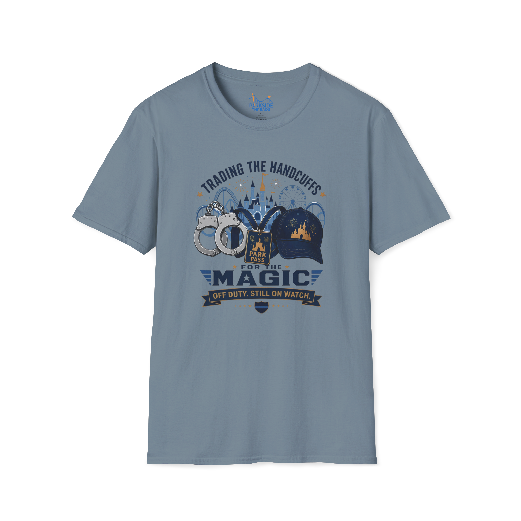 Trading the Handcuffs For Magic Police Officer Theme Park Shirt, Off Duty Cop Vacation Tee, Law Enforcement Gift