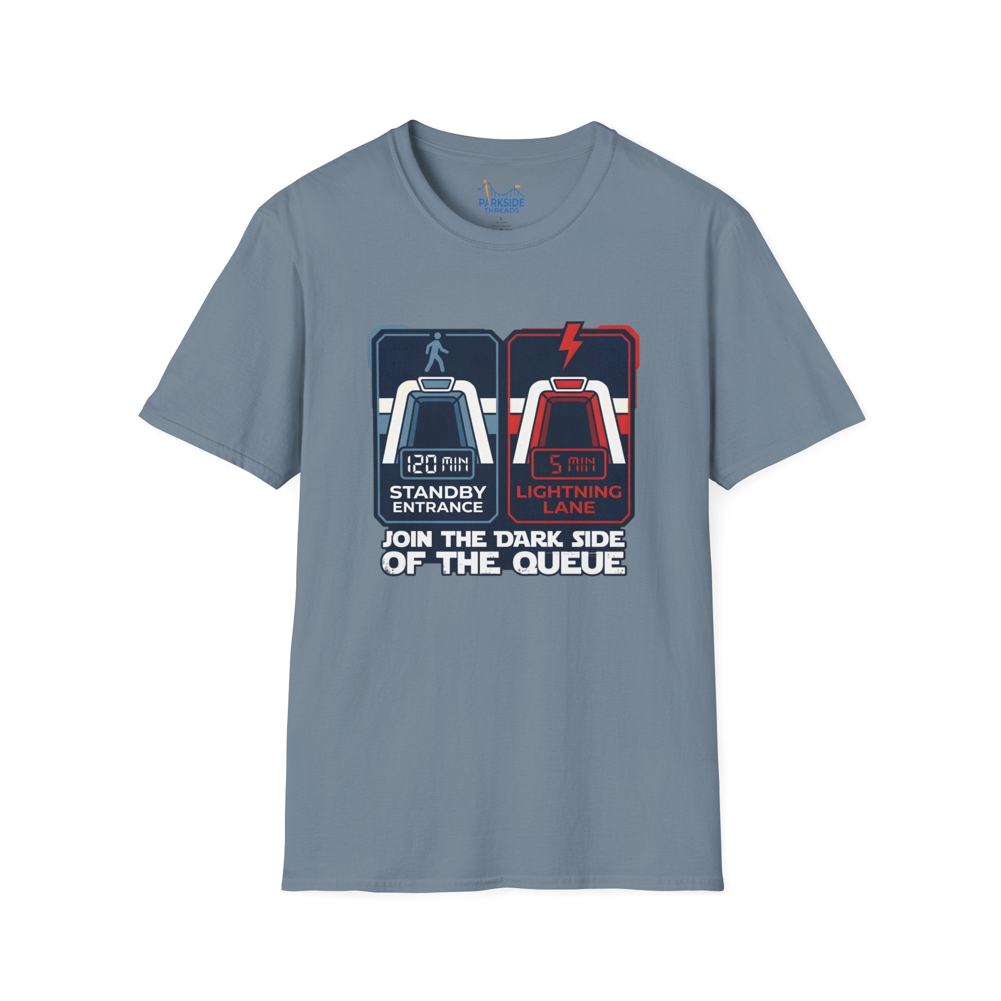 Join The Dark Side Of The Queue Park Dad Shirt – Star Wars Inspired Theme Park Tee