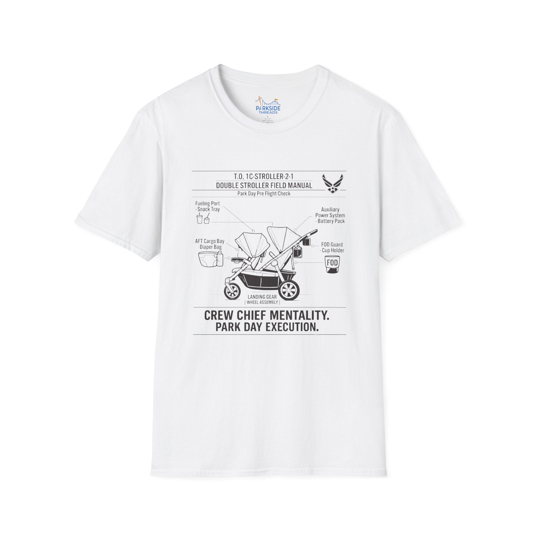 Crew Chief Mentality Park Day Execution Air Force Dad T-Shirt