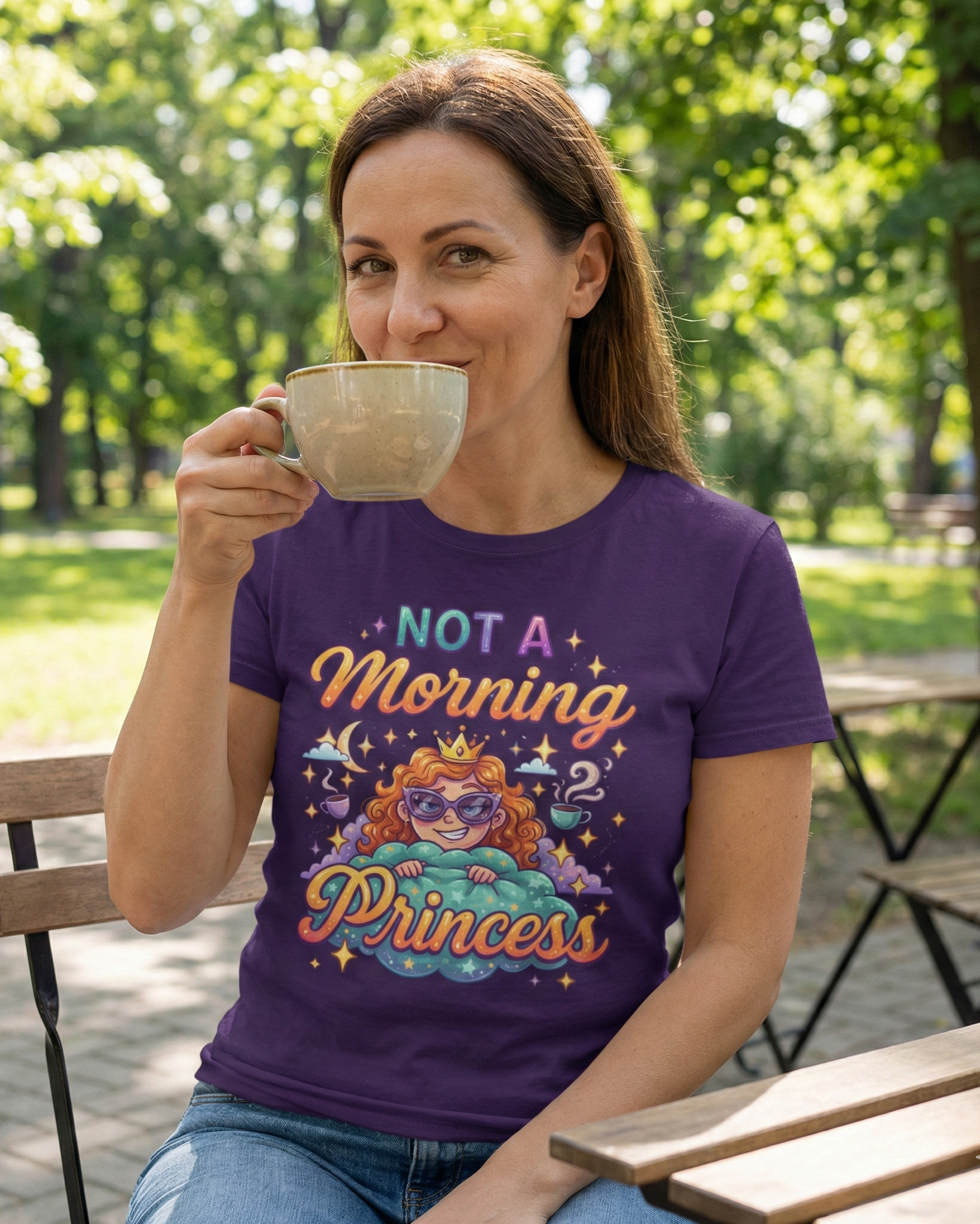 Not a Morning Princess Tee – Park Moms Run on Coffee