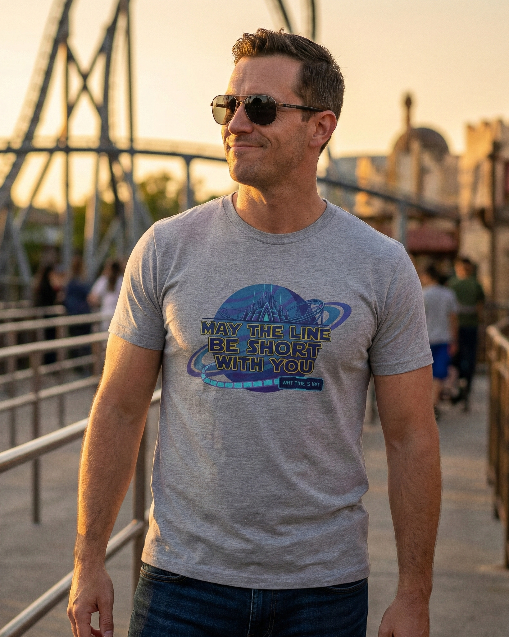 May The Line Be Short With You | Funny Ride Queue Shirt