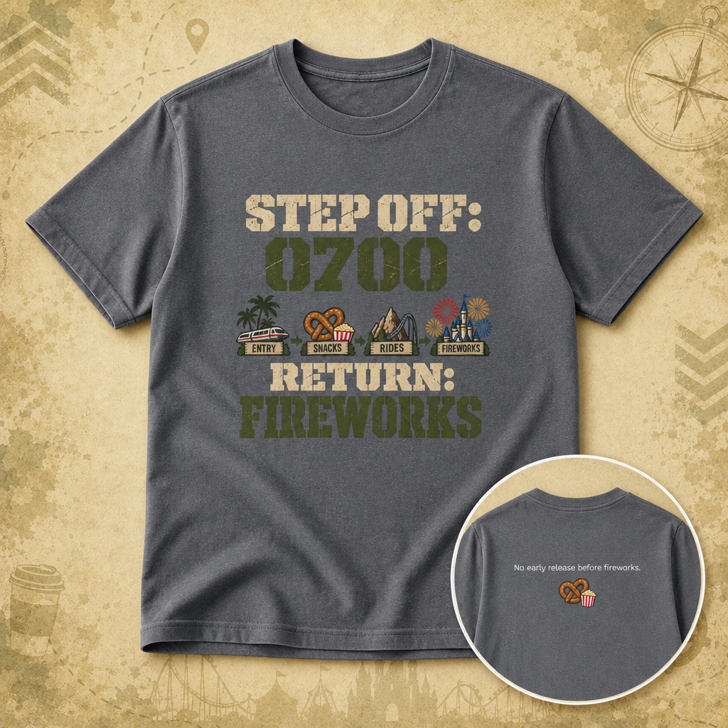 Step Off: 0700, Return: Fireworks