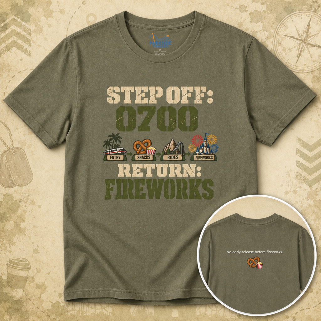 Step Off: 0700, Return: Fireworks