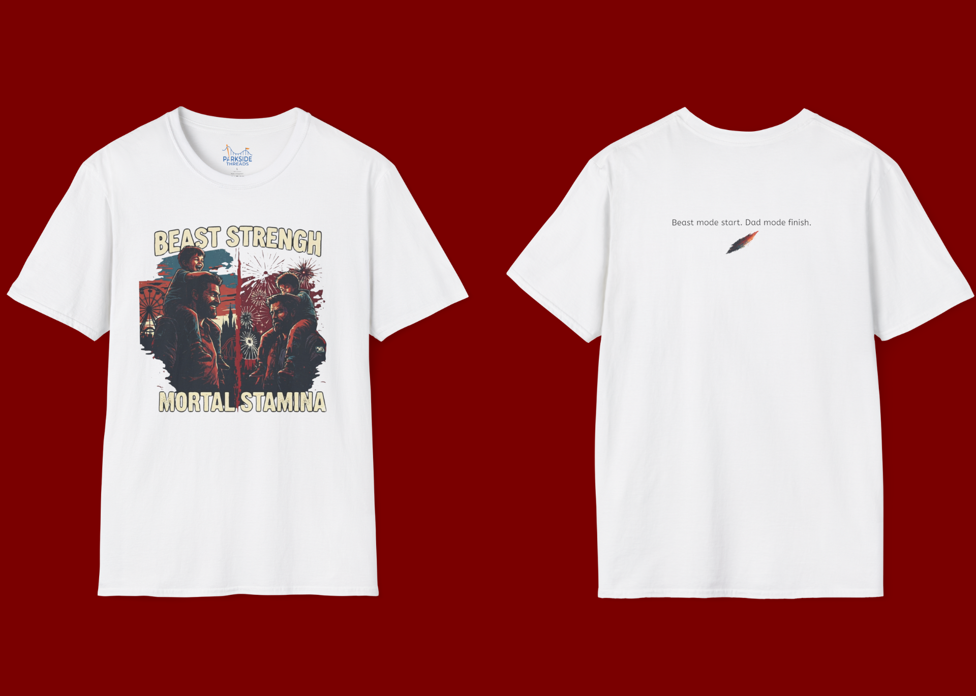 Beast Strength, Mortal Stamina Park Dad Shirt | Rope Drop to Fireworks Tee