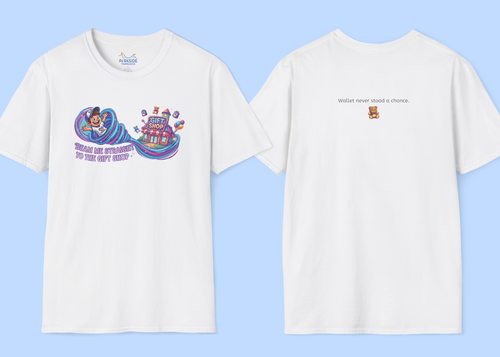 Beam Me Straight to the Gift Shop Graphic T-Shirt – Funny Theme Park Tee