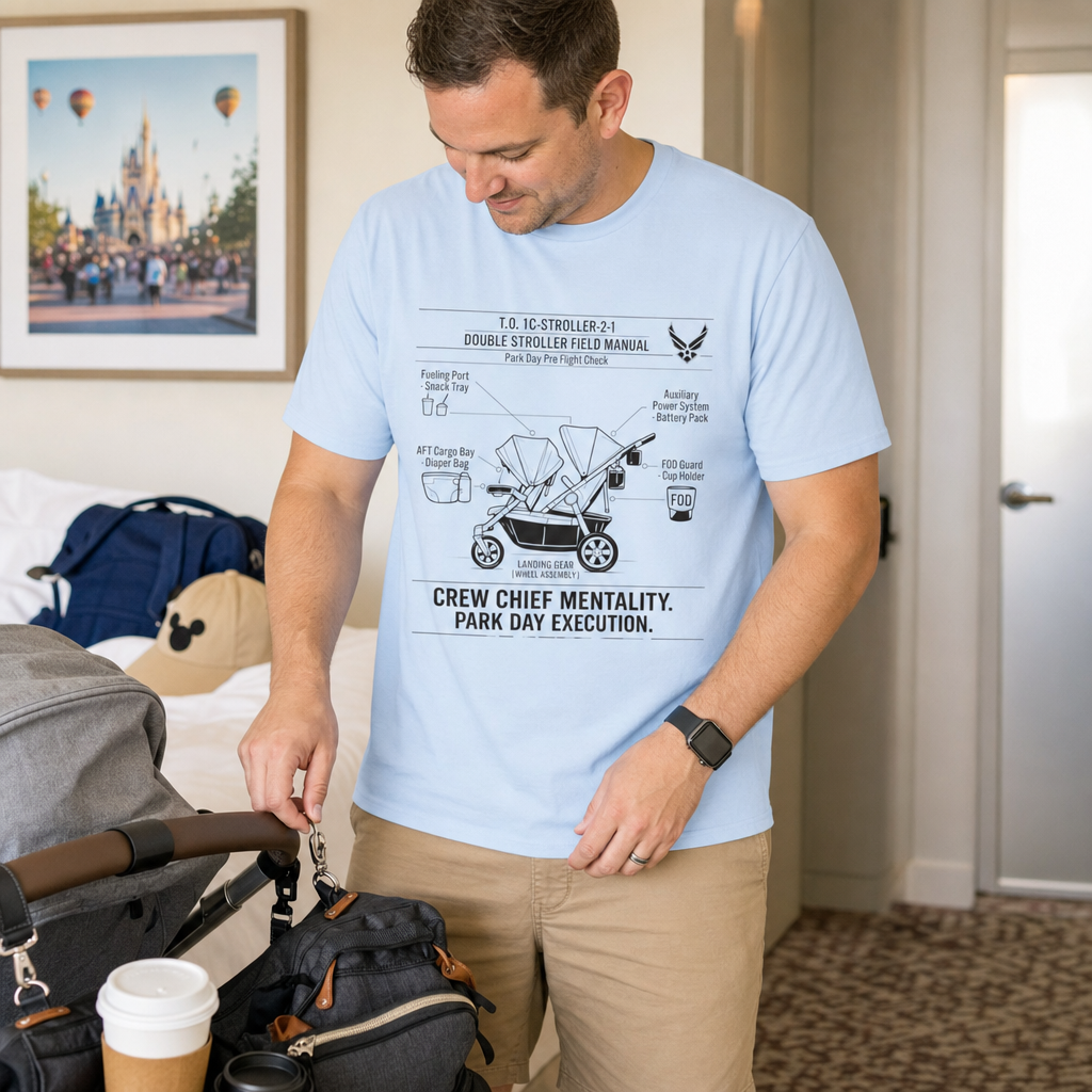 Crew Chief Mentality Park Day Execution Air Force Dad T-Shirt