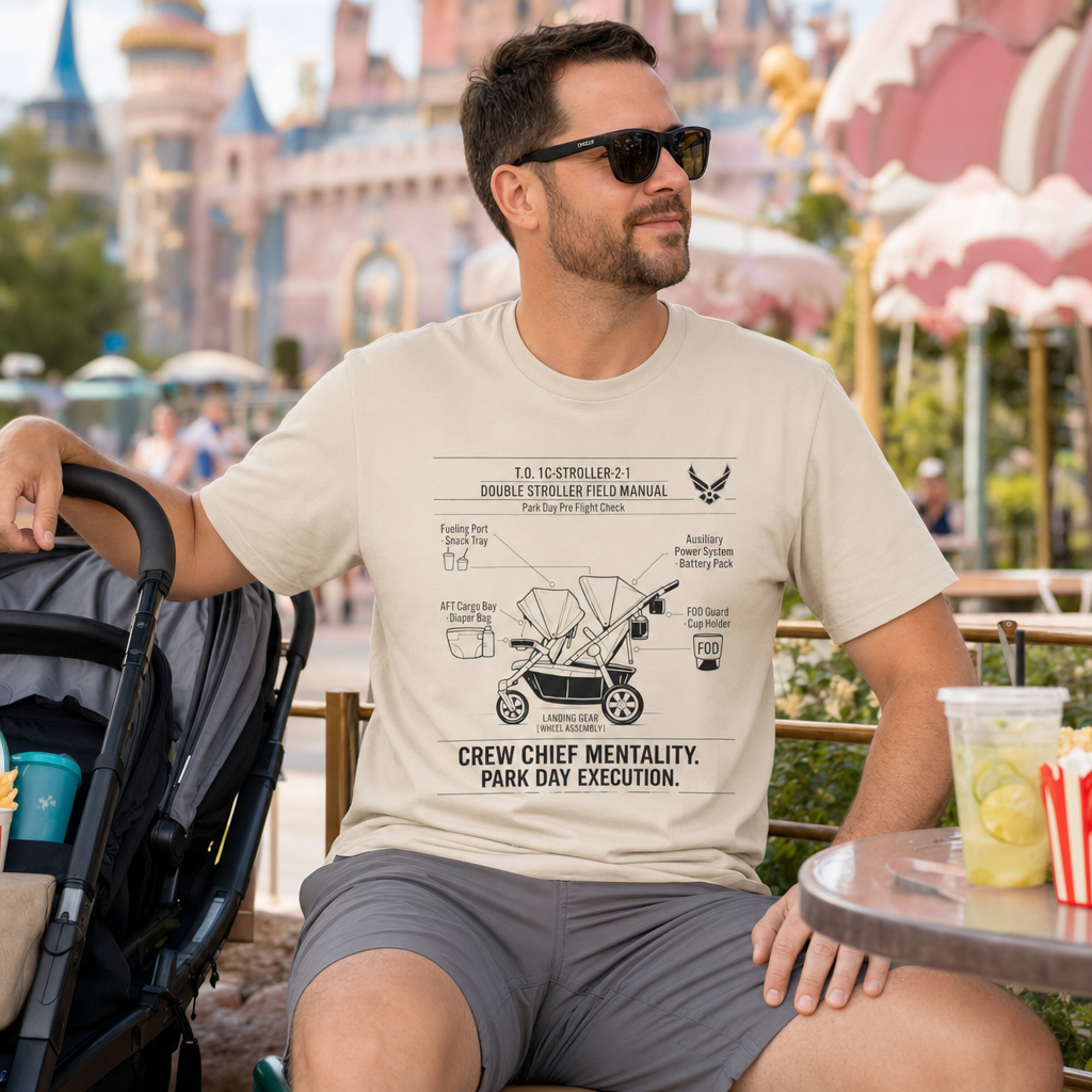 Crew Chief Mentality Park Day Execution Air Force Dad T-Shirt