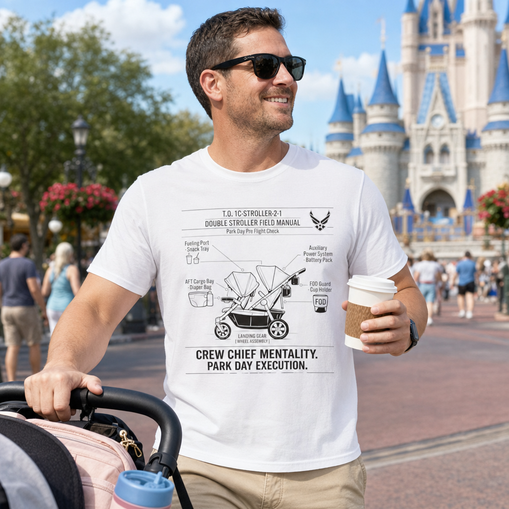 Crew Chief Mentality Park Day Execution Air Force Dad T-Shirt