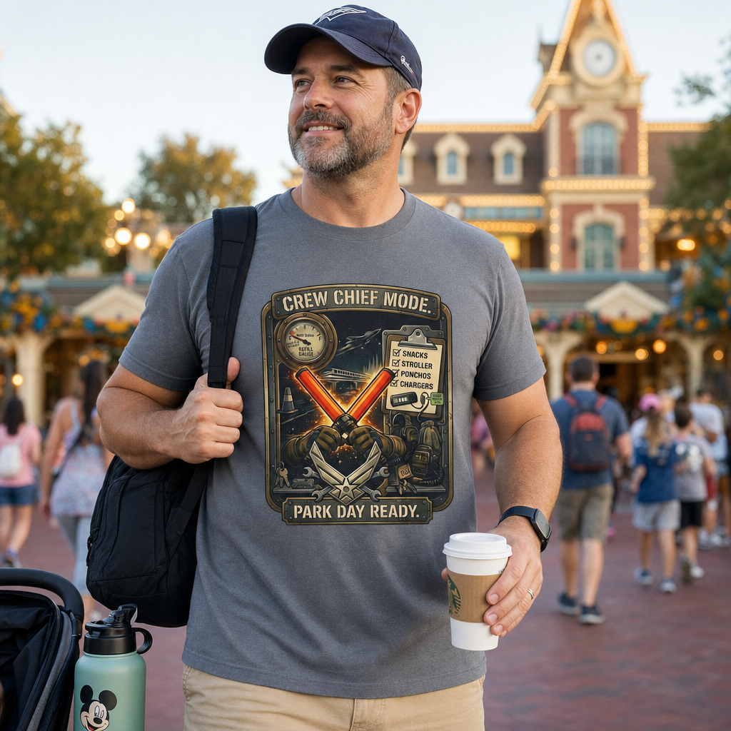 Crew Chief Mode Park Day Ready Air Force Dad T-Shirt