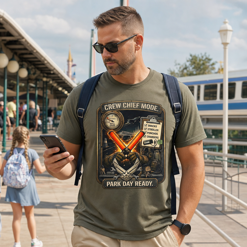 Crew Chief Mode Park Day Ready Air Force Dad T-Shirt