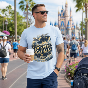 From Cockpits to Castles Air Force Veteran Theme Park T-Shirt
