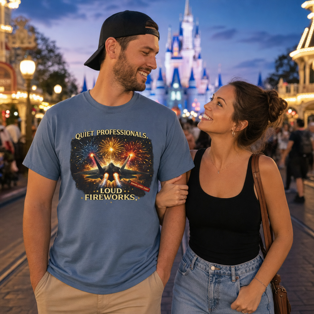 Quiet Professionals Loud Fireworks Air Force Theme Park Fireworks T-Shirt